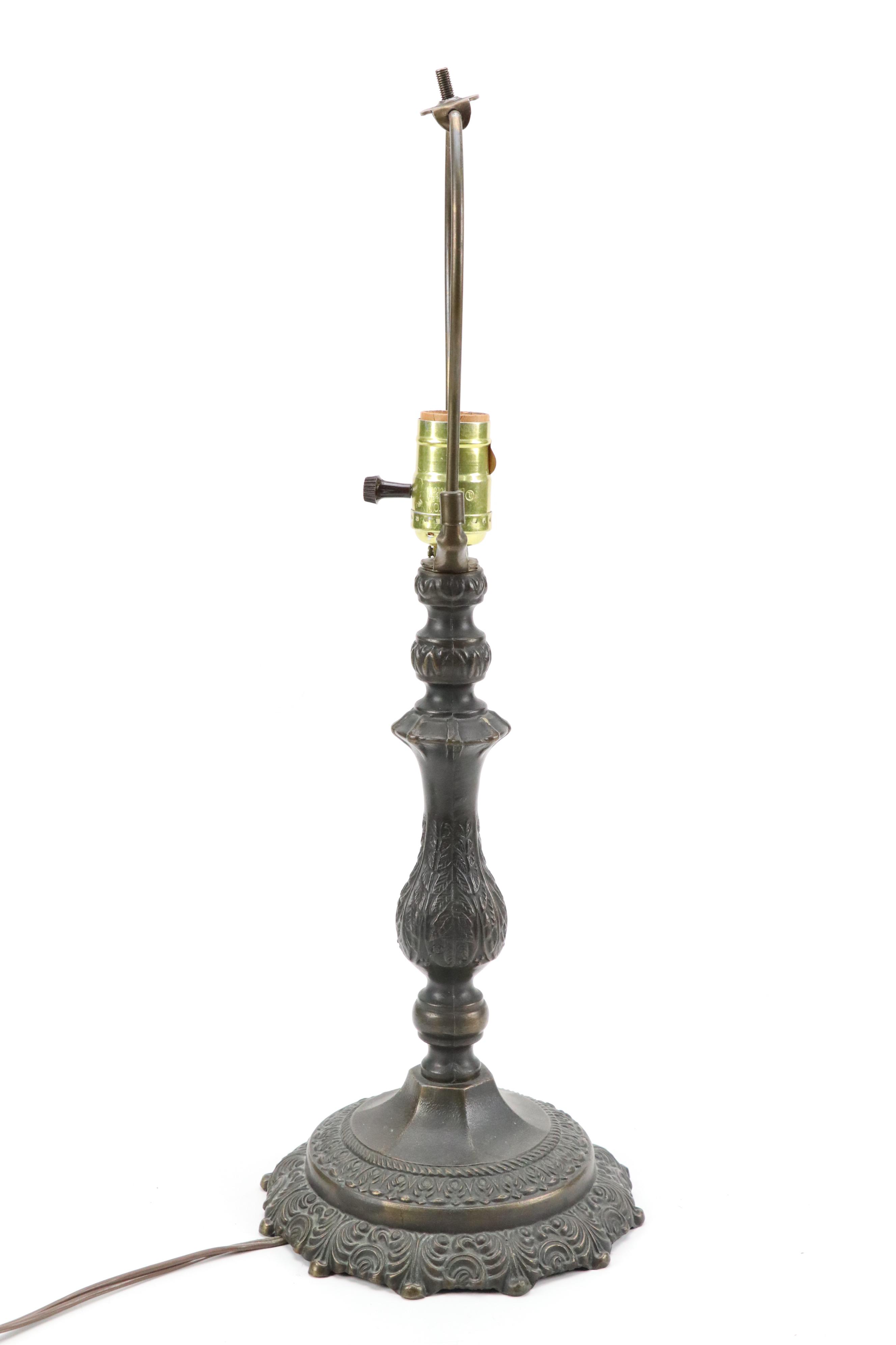 Coca-Cola Stained Glass and Pressed Metal Table Lamp, Mid to Late 20th Century