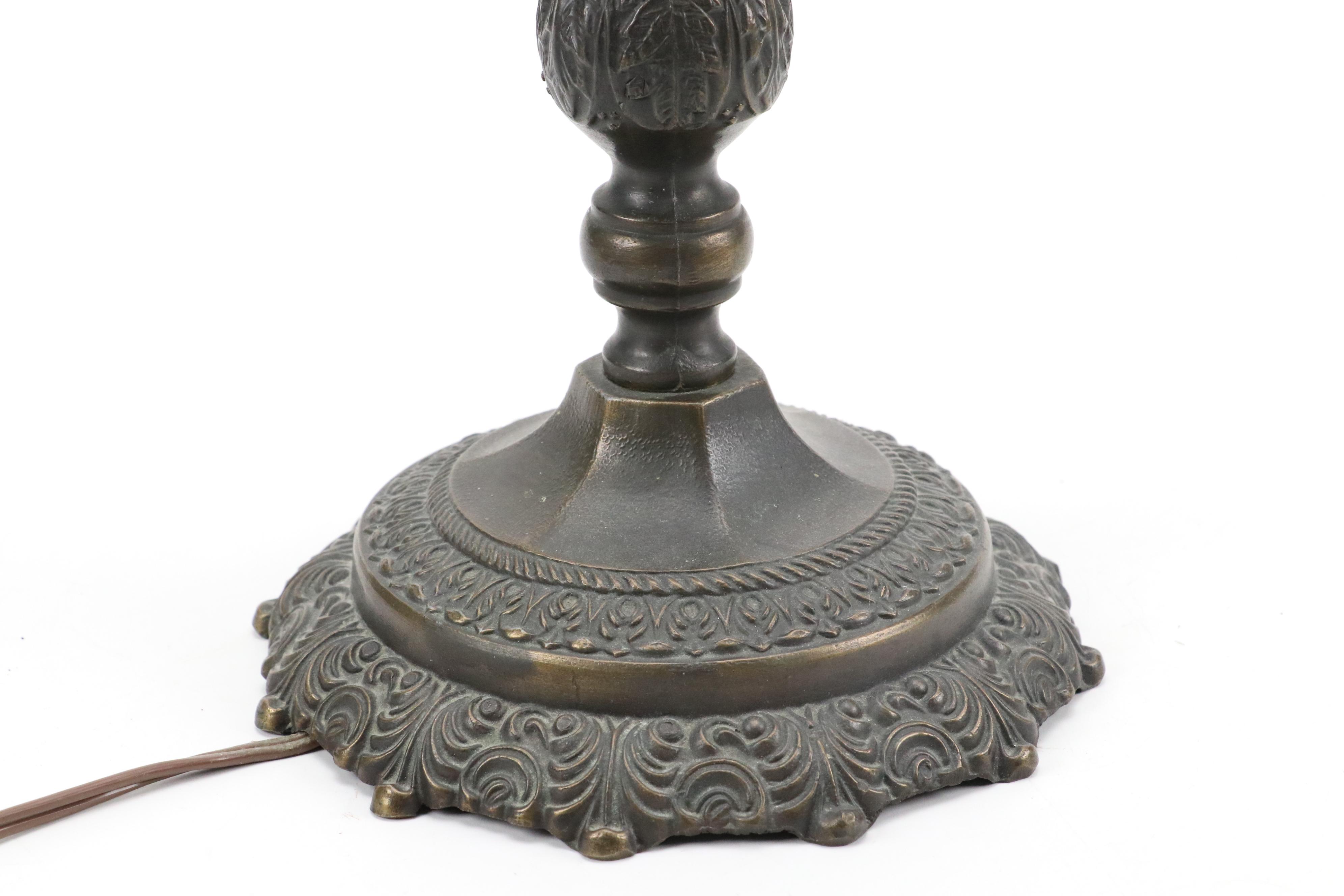 Coca-Cola Stained Glass and Pressed Metal Table Lamp, Mid to Late 20th Century