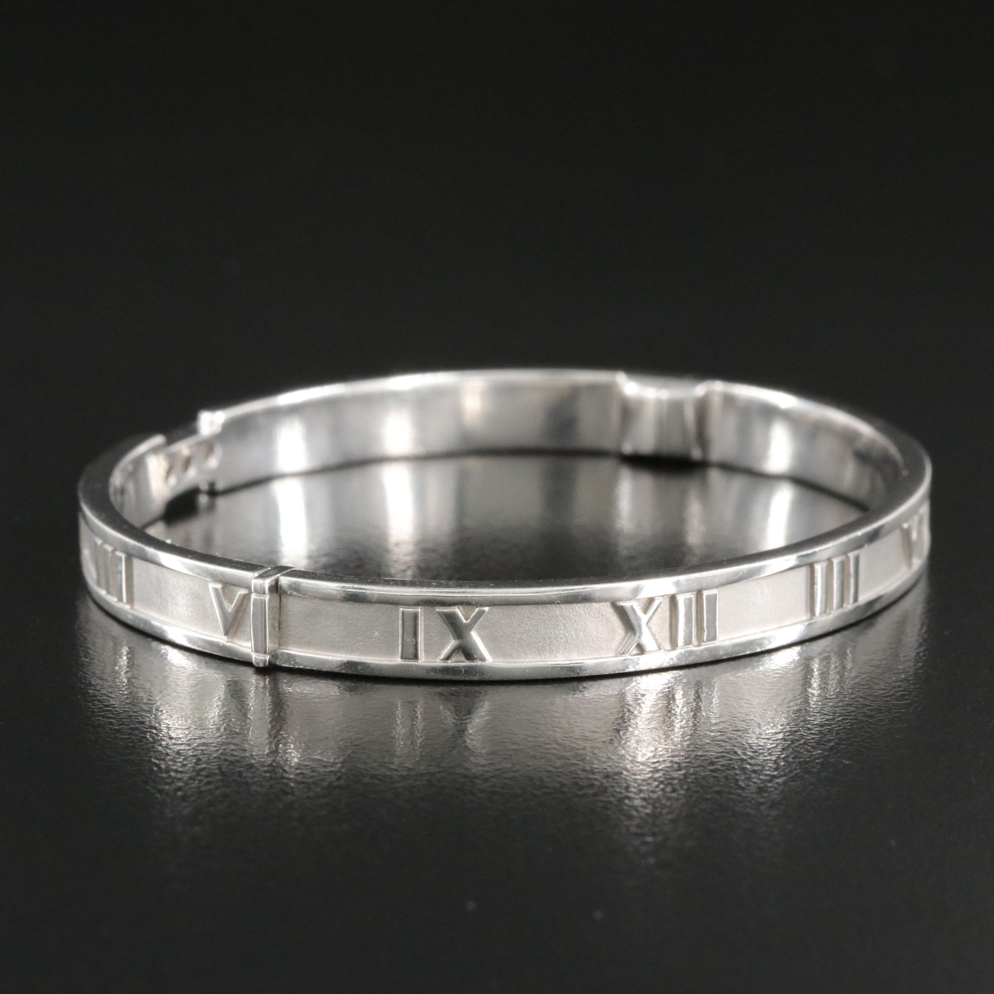 Tiffany & Co. Atlas 18K Hinged Bracelet with Diamond Accents