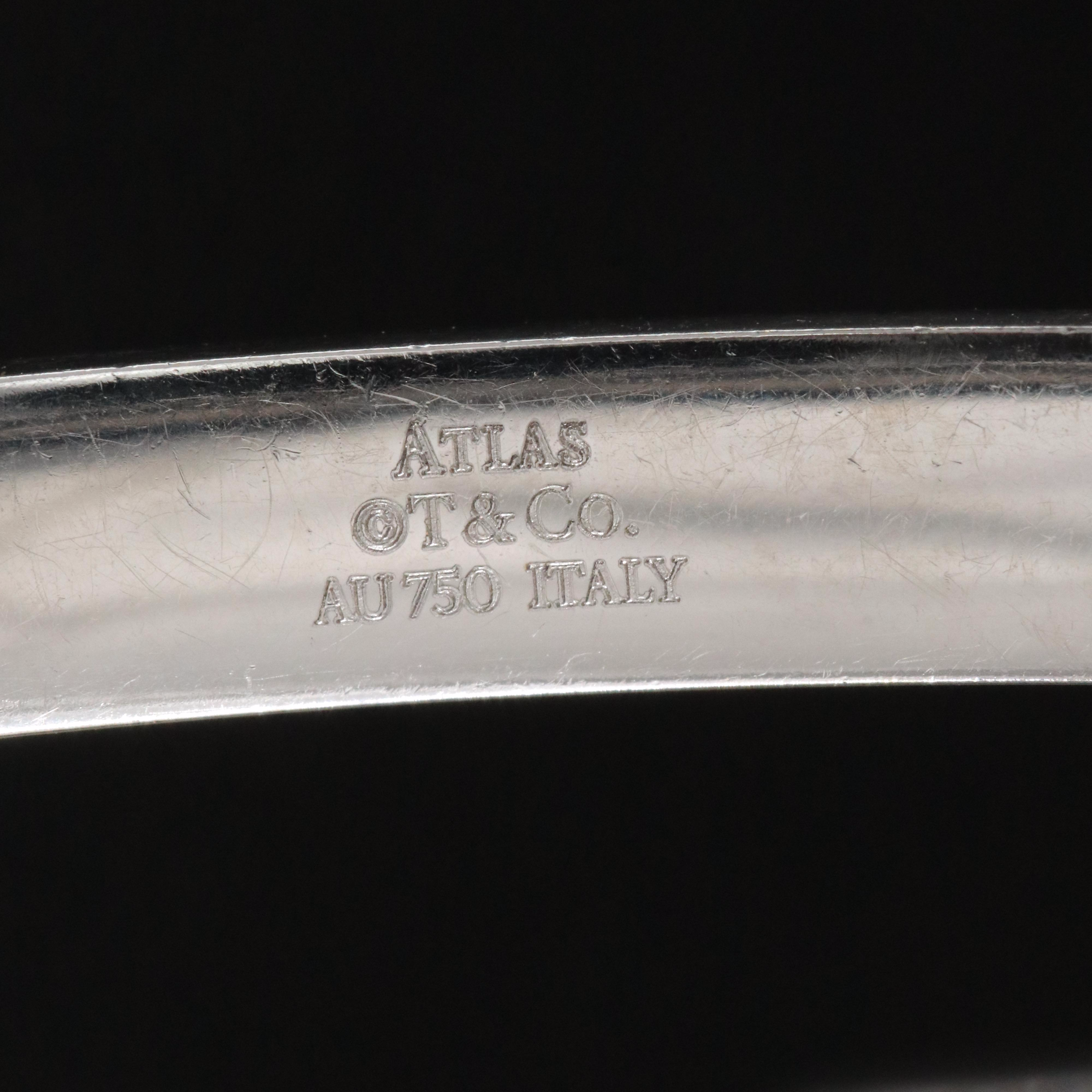 Tiffany & Co. Atlas 18K Hinged Bracelet with Diamond Accents