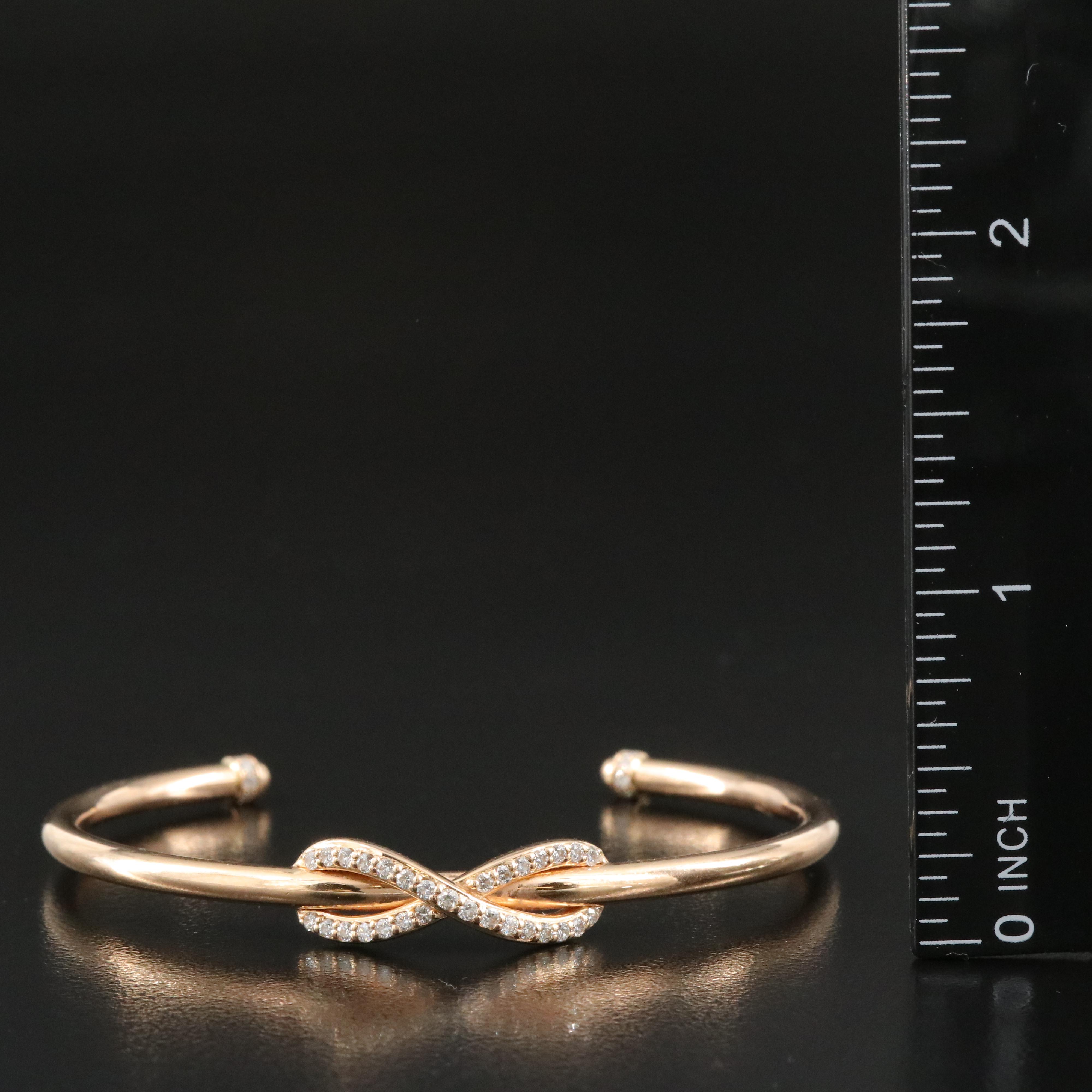 Tiffany & Co. Infinity 18K 0.48 CTW Diamond Rose Gold Cuff Bracelet