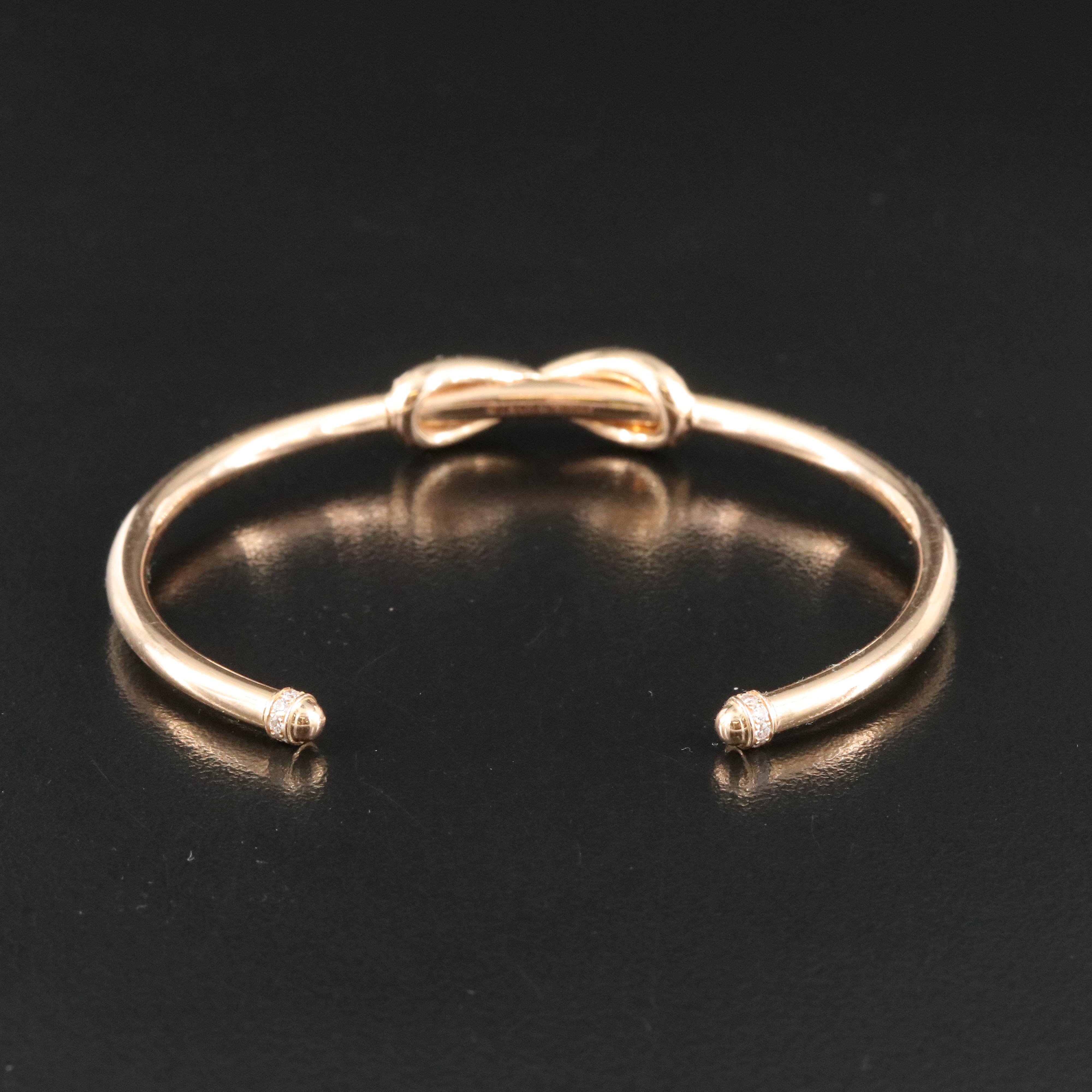 Tiffany & Co. Infinity 18K 0.48 CTW Diamond Rose Gold Cuff Bracelet