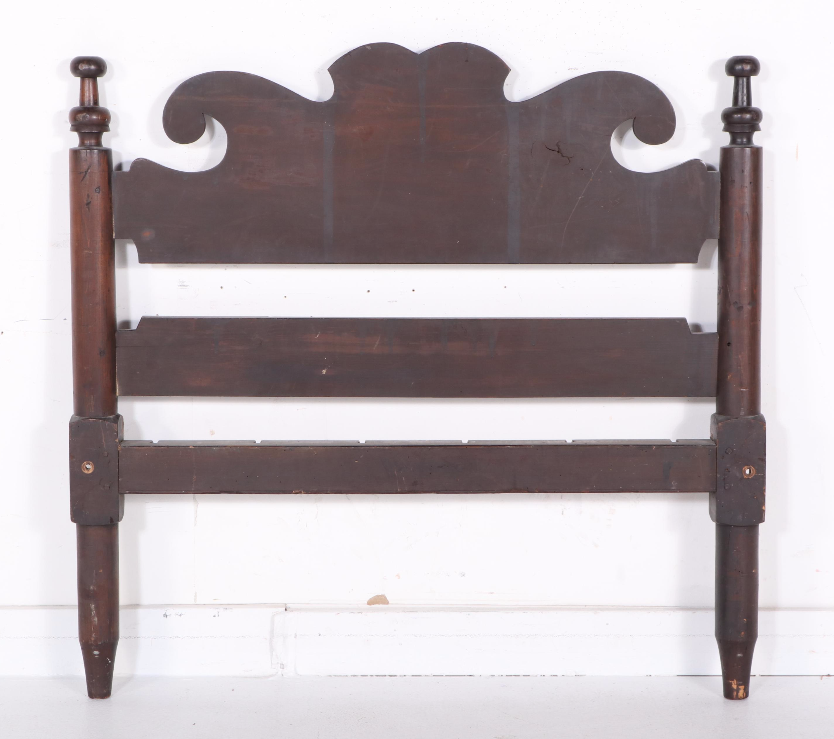 1850s American Federal Style Rope Bed Frame with Wooden Mattress Platform