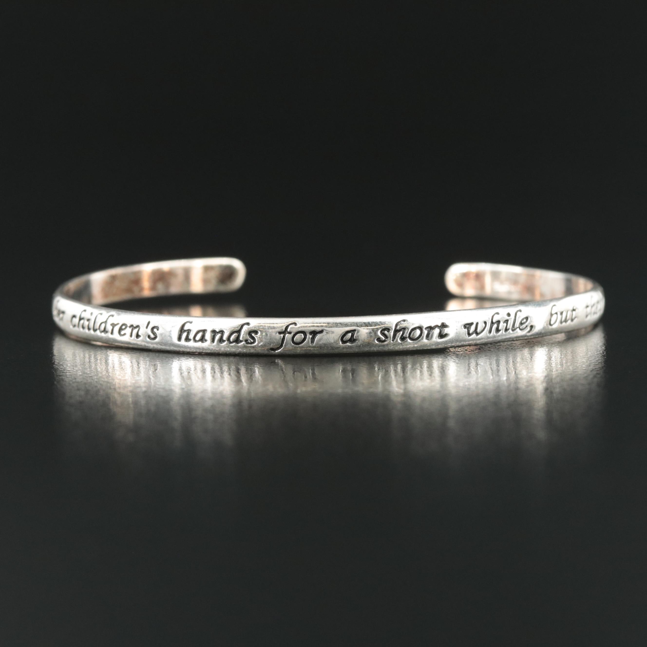 Sterling "Mother's Quote" Cuff Bracelet