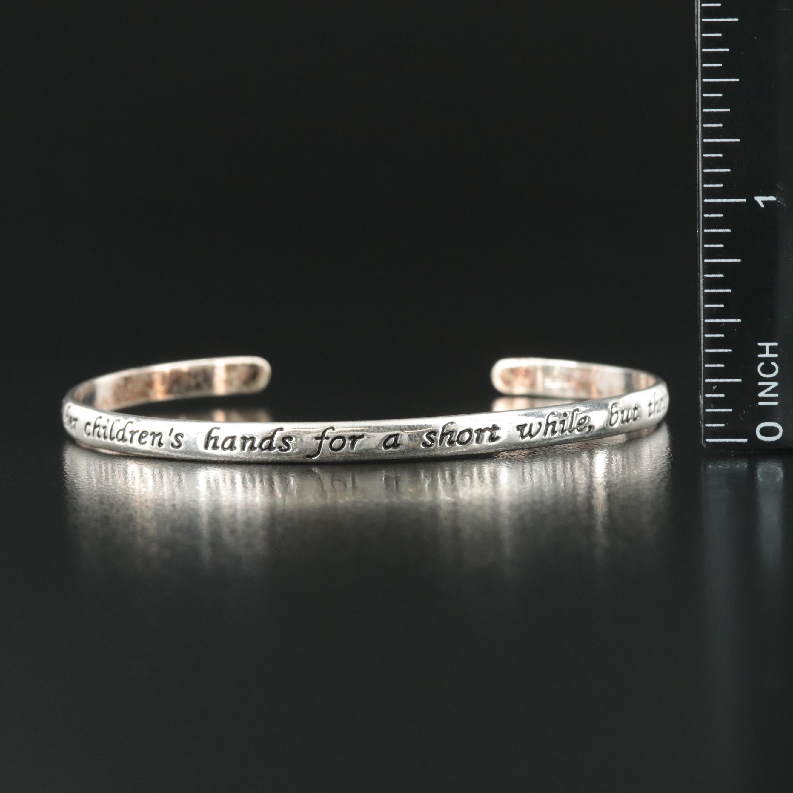Sterling "Mother's Quote" Cuff Bracelet