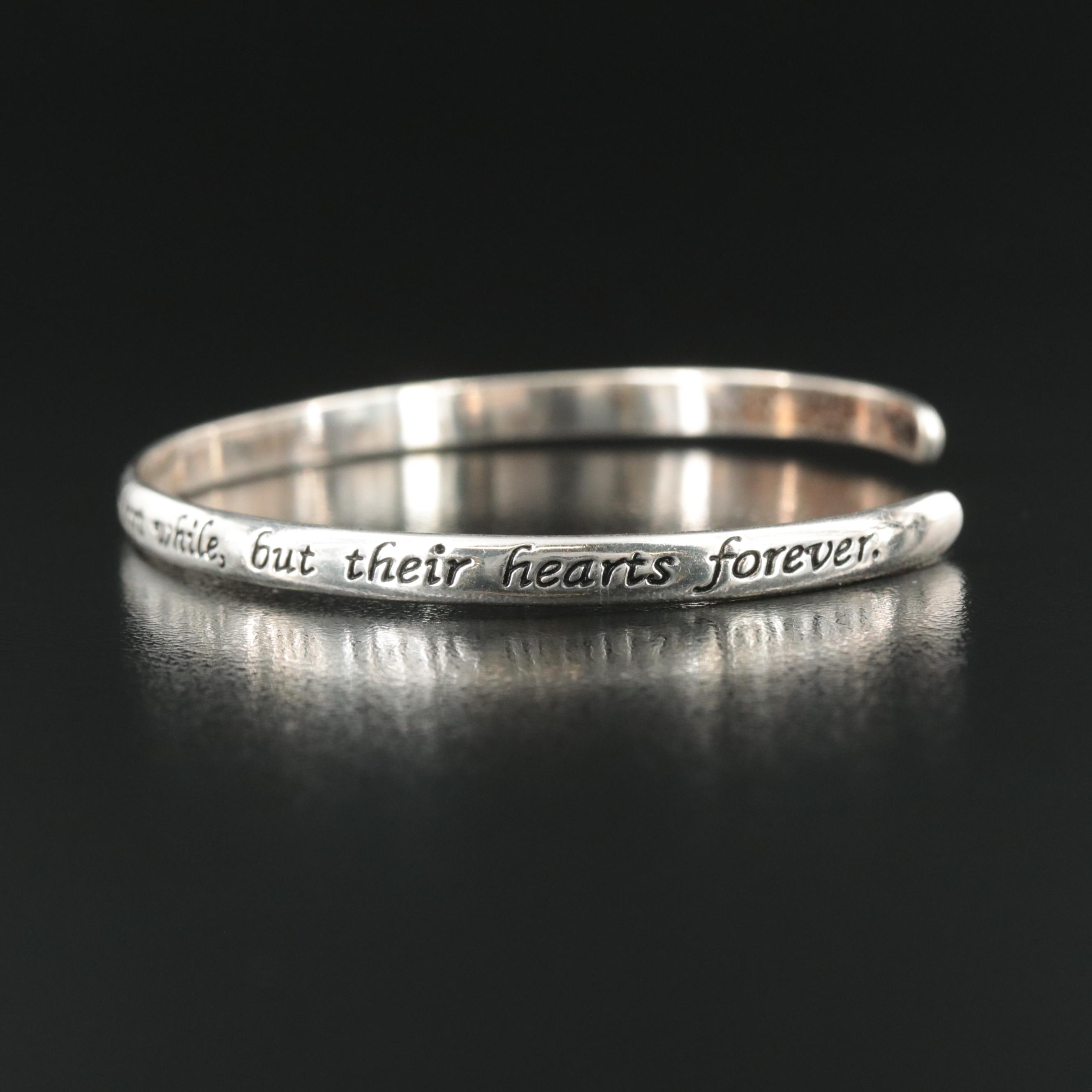 Sterling "Mother's Quote" Cuff Bracelet