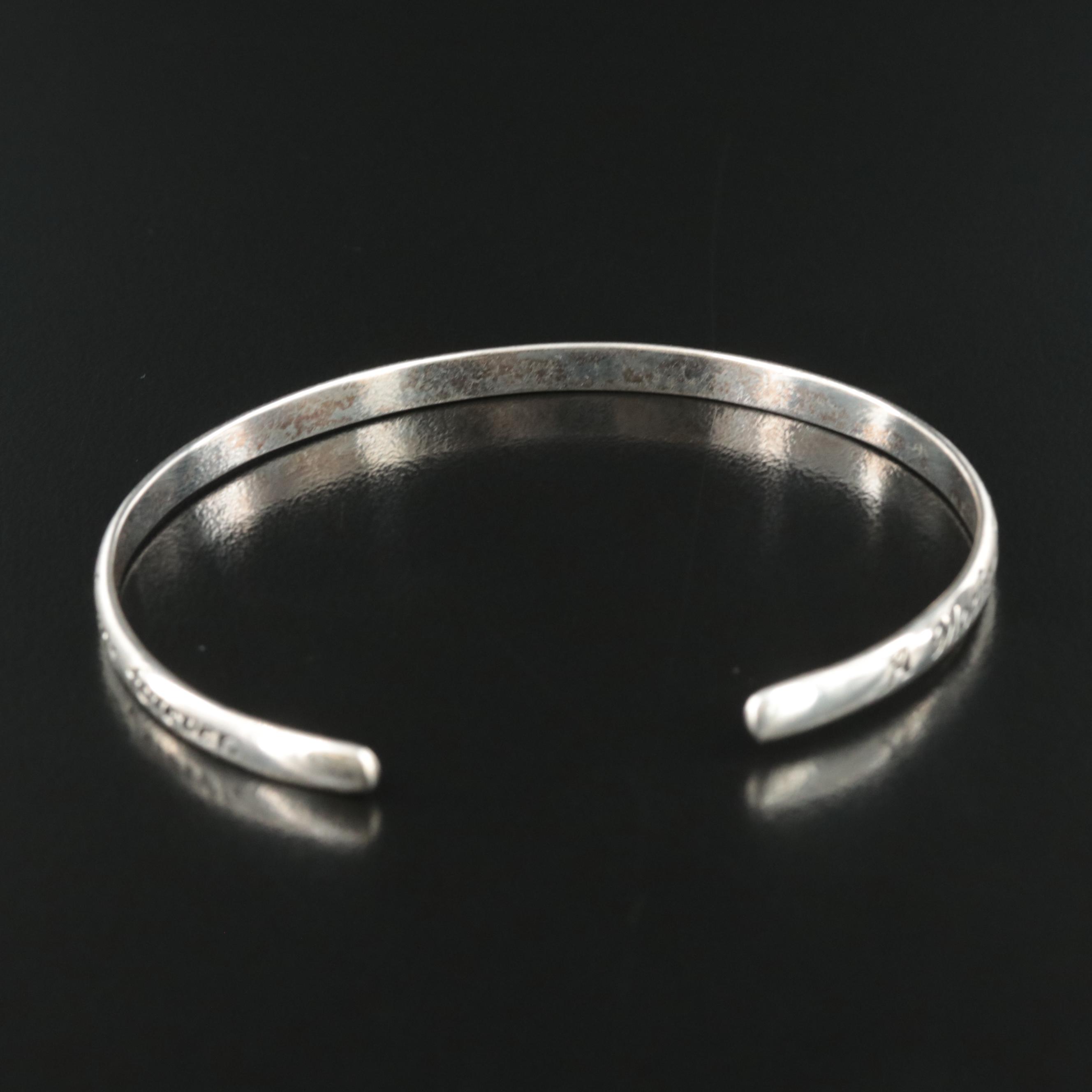 Sterling "Mother's Quote" Cuff Bracelet