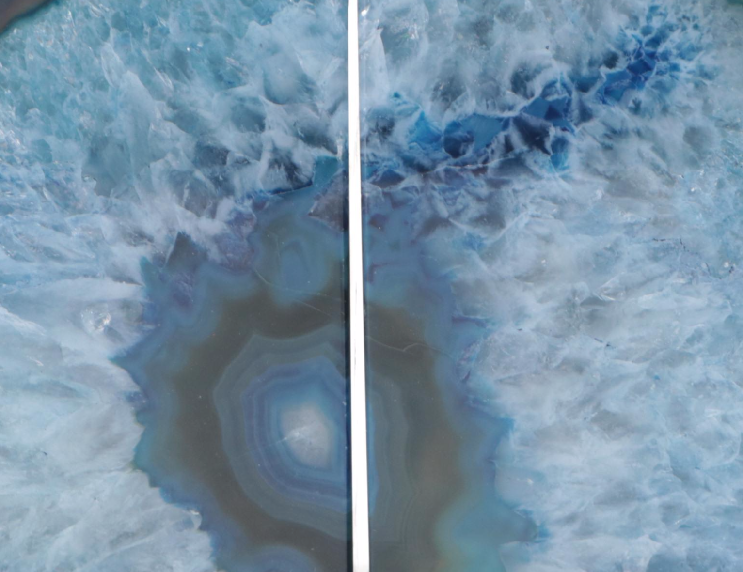 Blue Dyed Geode Bookends, Made in Brazil