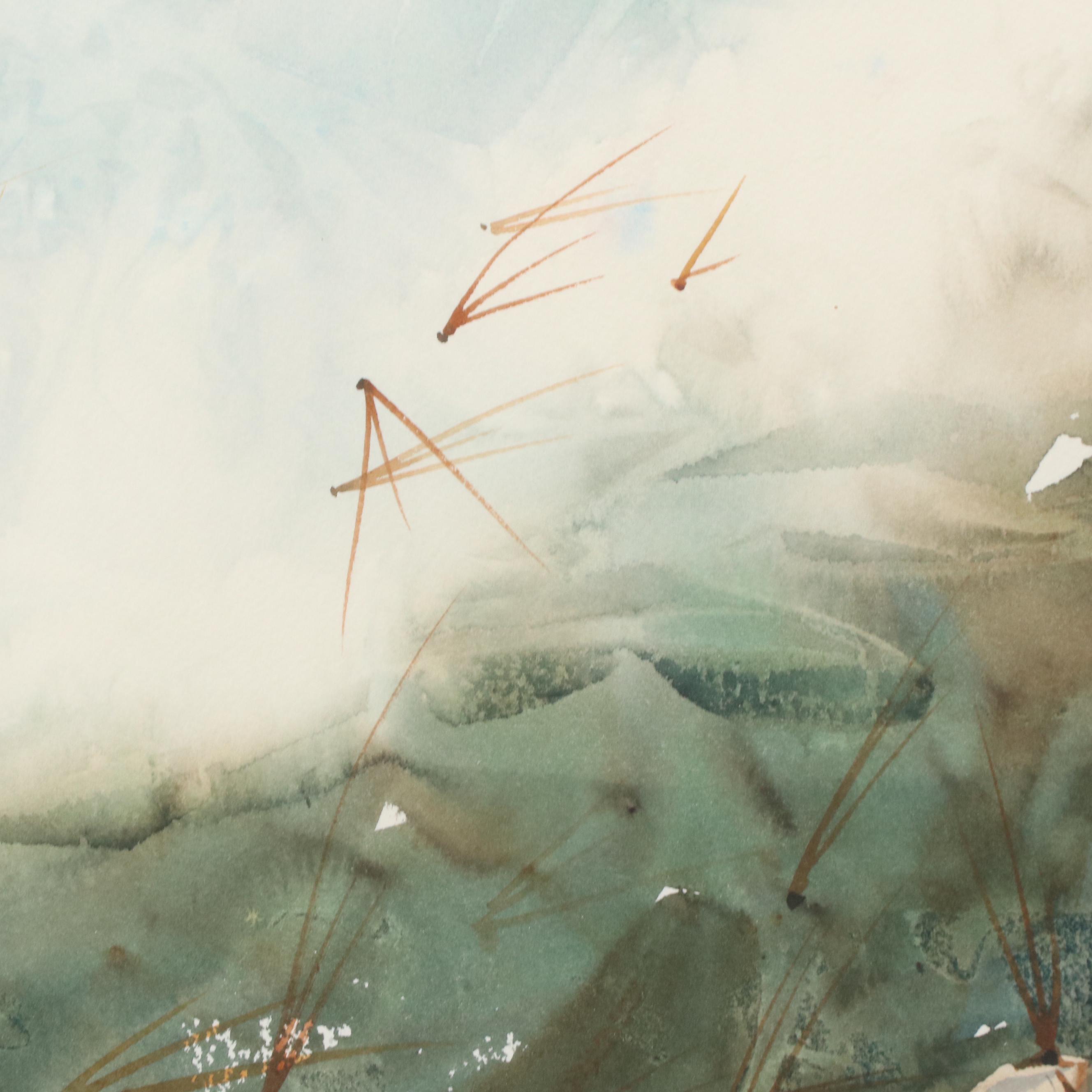 Ann Howes Pine Branch Watercolor Painting