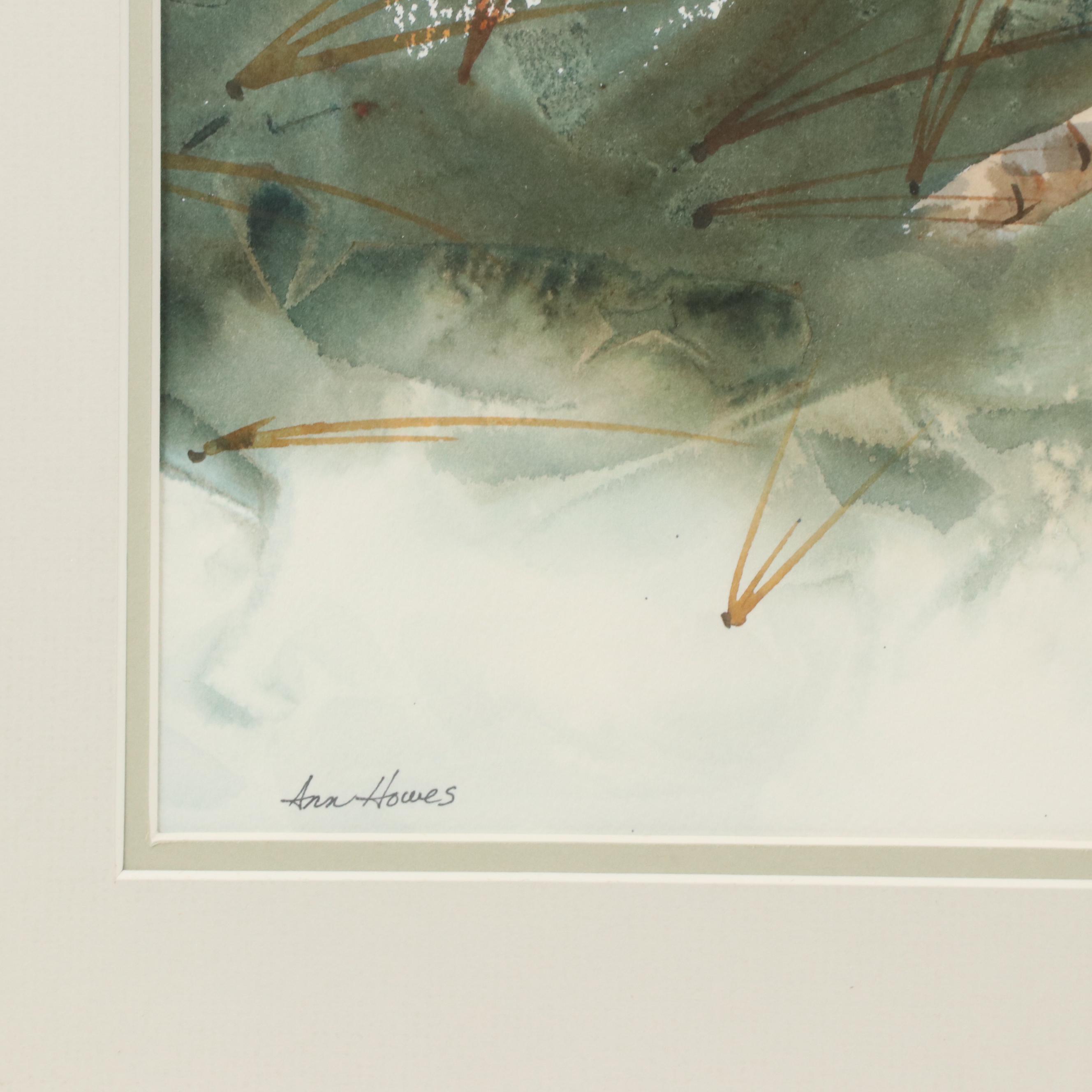 Ann Howes Pine Branch Watercolor Painting