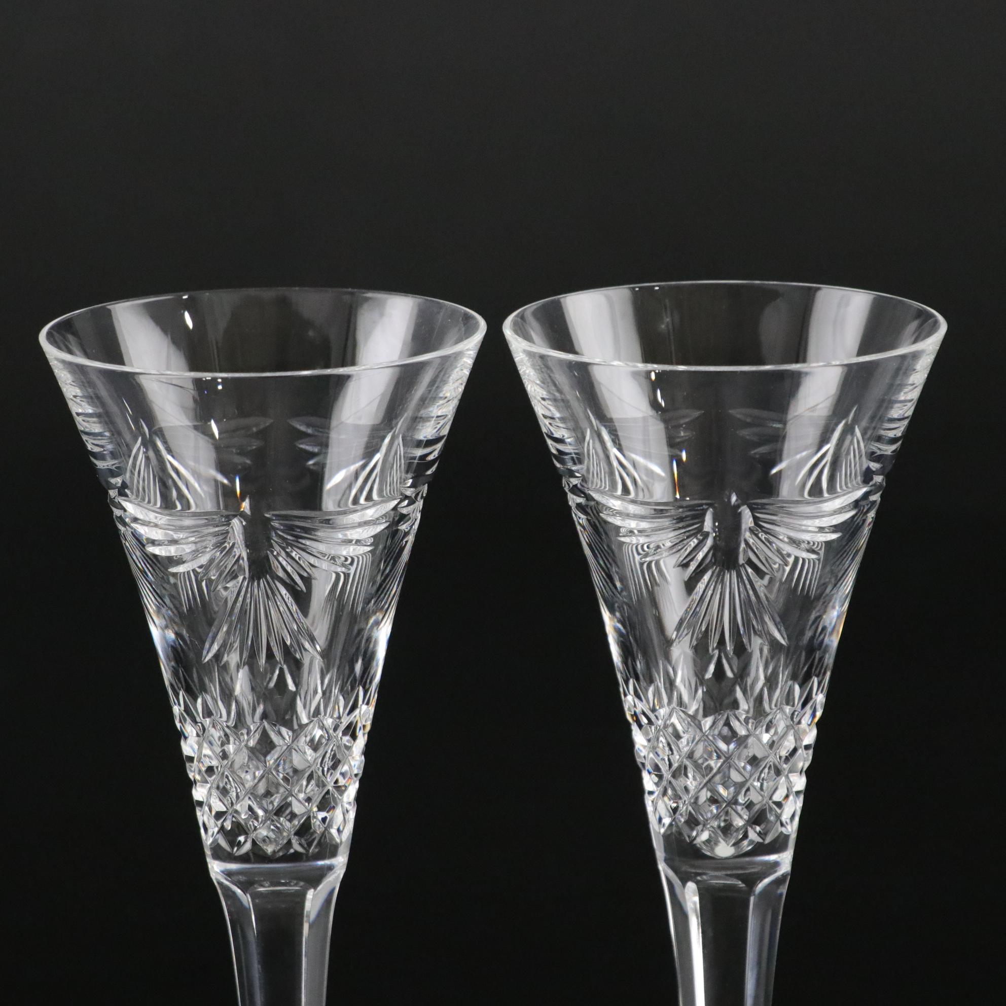 Waterford Crystal "Happiness" Fluted Champagne Glasses
