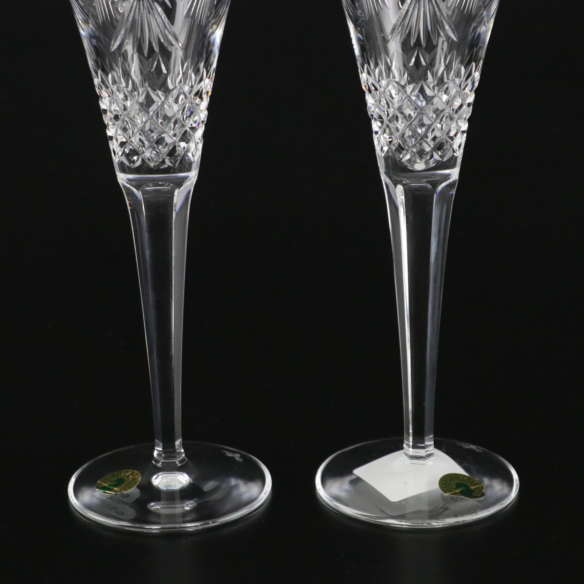 Waterford Crystal "Happiness" Fluted Champagne Glasses