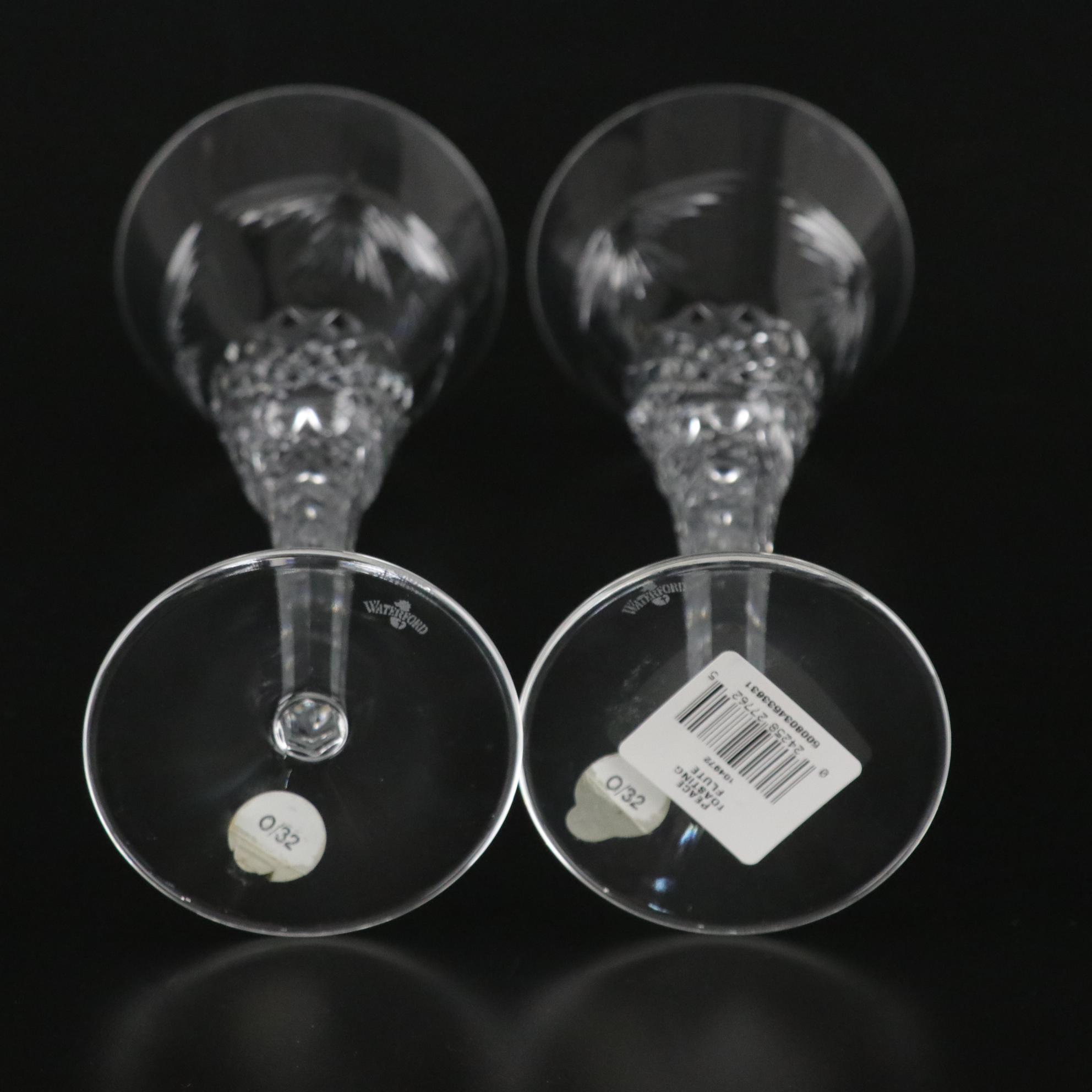 Waterford Crystal "Happiness" Fluted Champagne Glasses