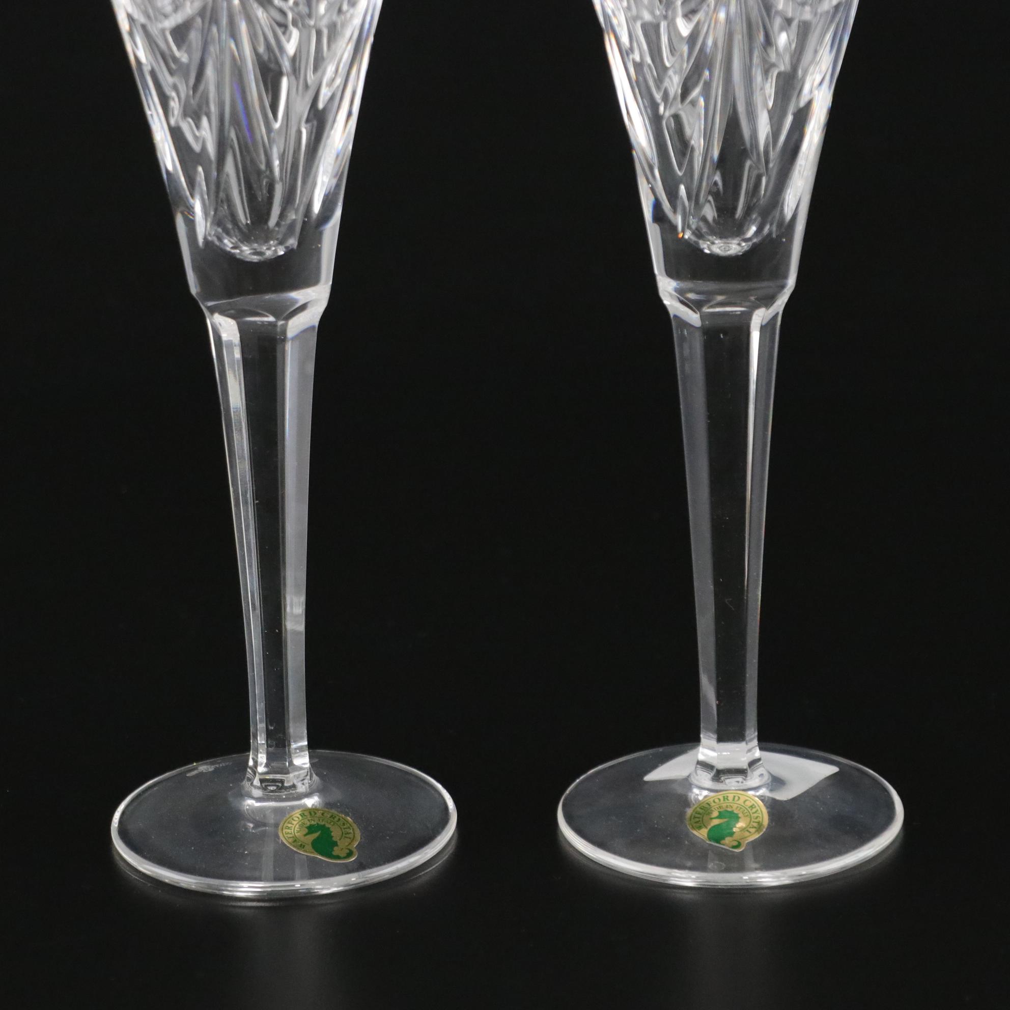 Waterford Crystal "Happiness" Fluted Champagne Glasses