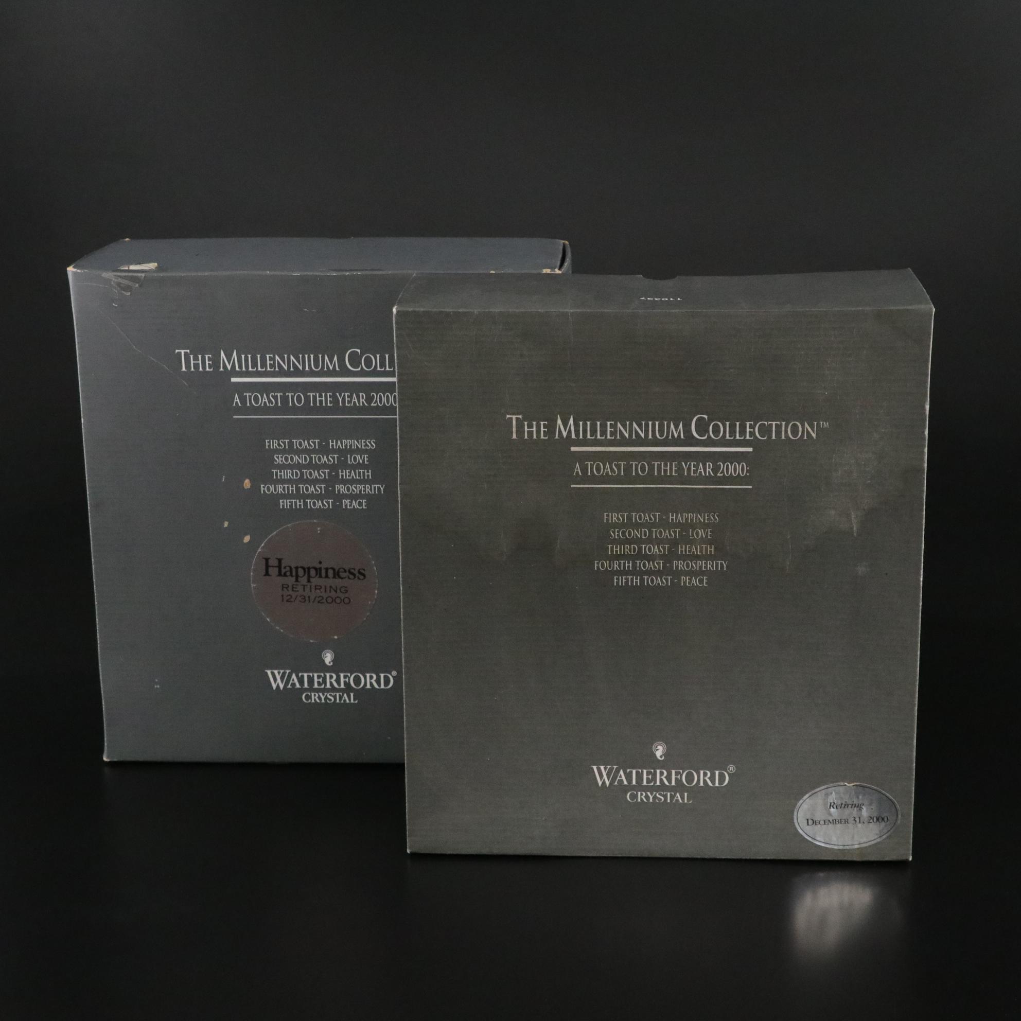 Waterford Crystal "Happiness" Fluted Champagne Glasses