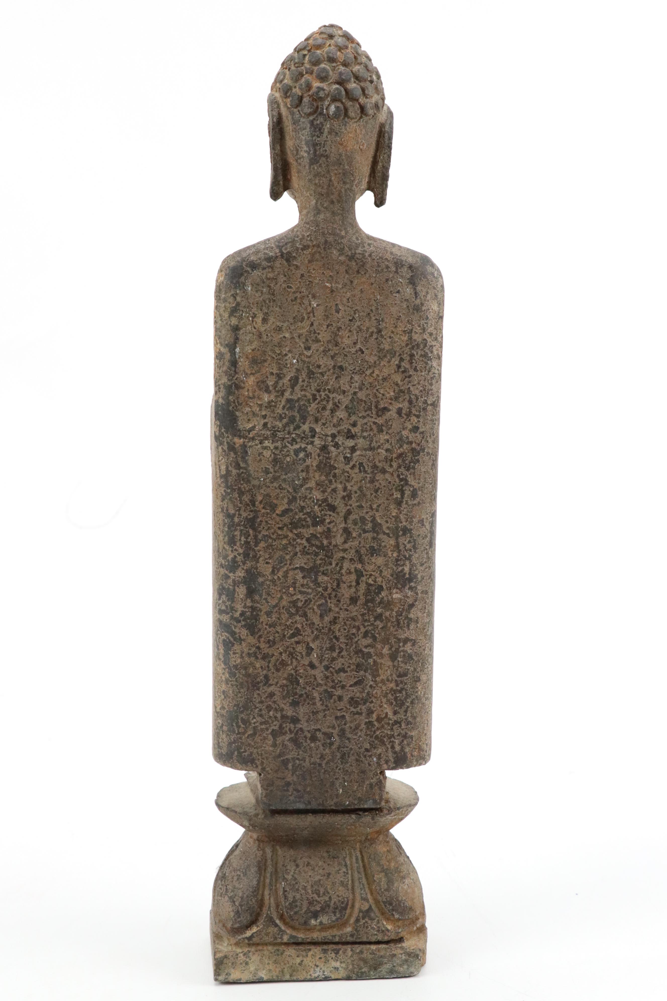 Chinese Carved Stone Abhaya Mudra Buddha Statue