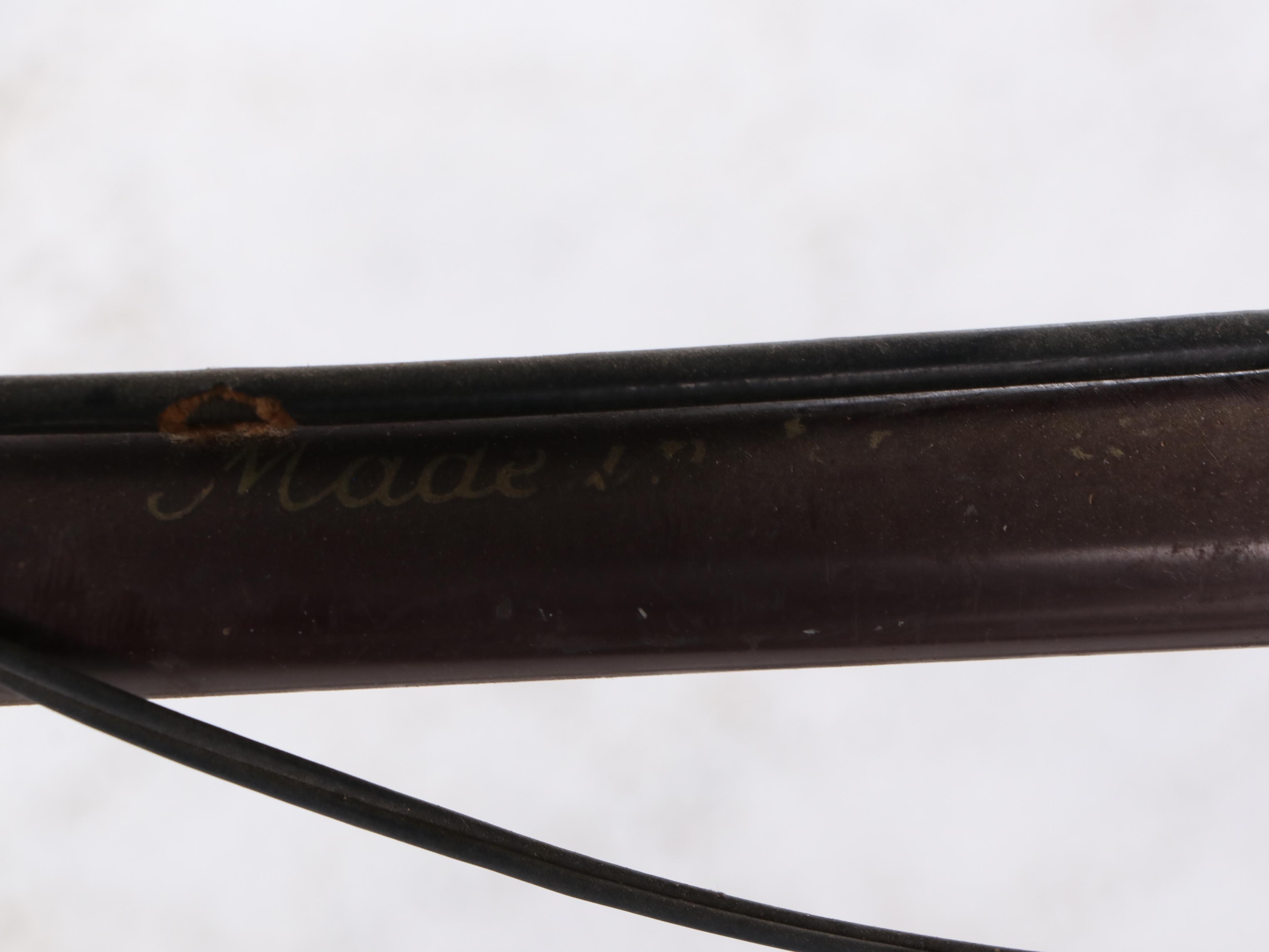 English Rudge Whitworth Cruiser Bicycle in Maroon with Headlamp and Brooks Seat