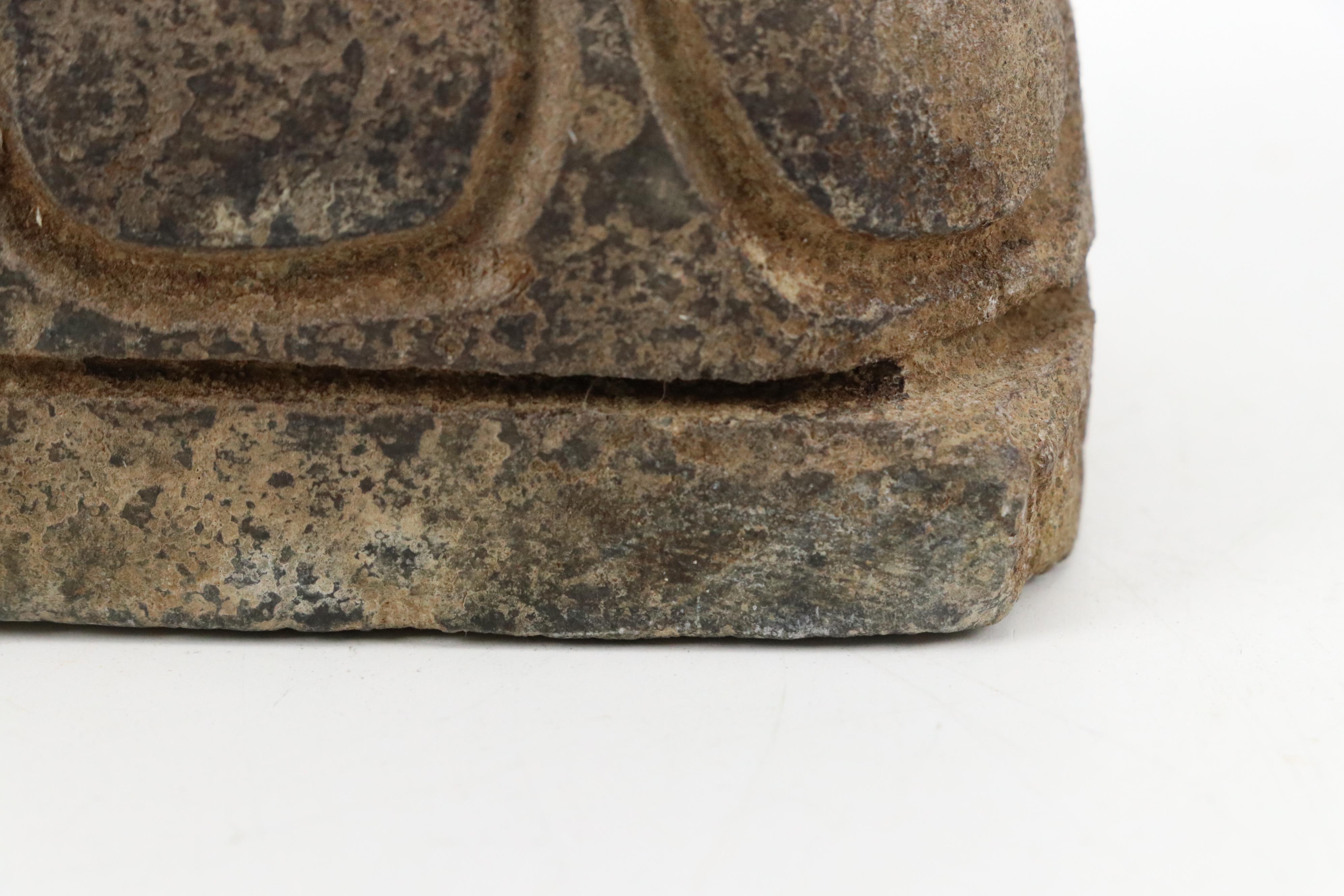 Chinese Carved Stone Abhaya Mudra Buddha Statue