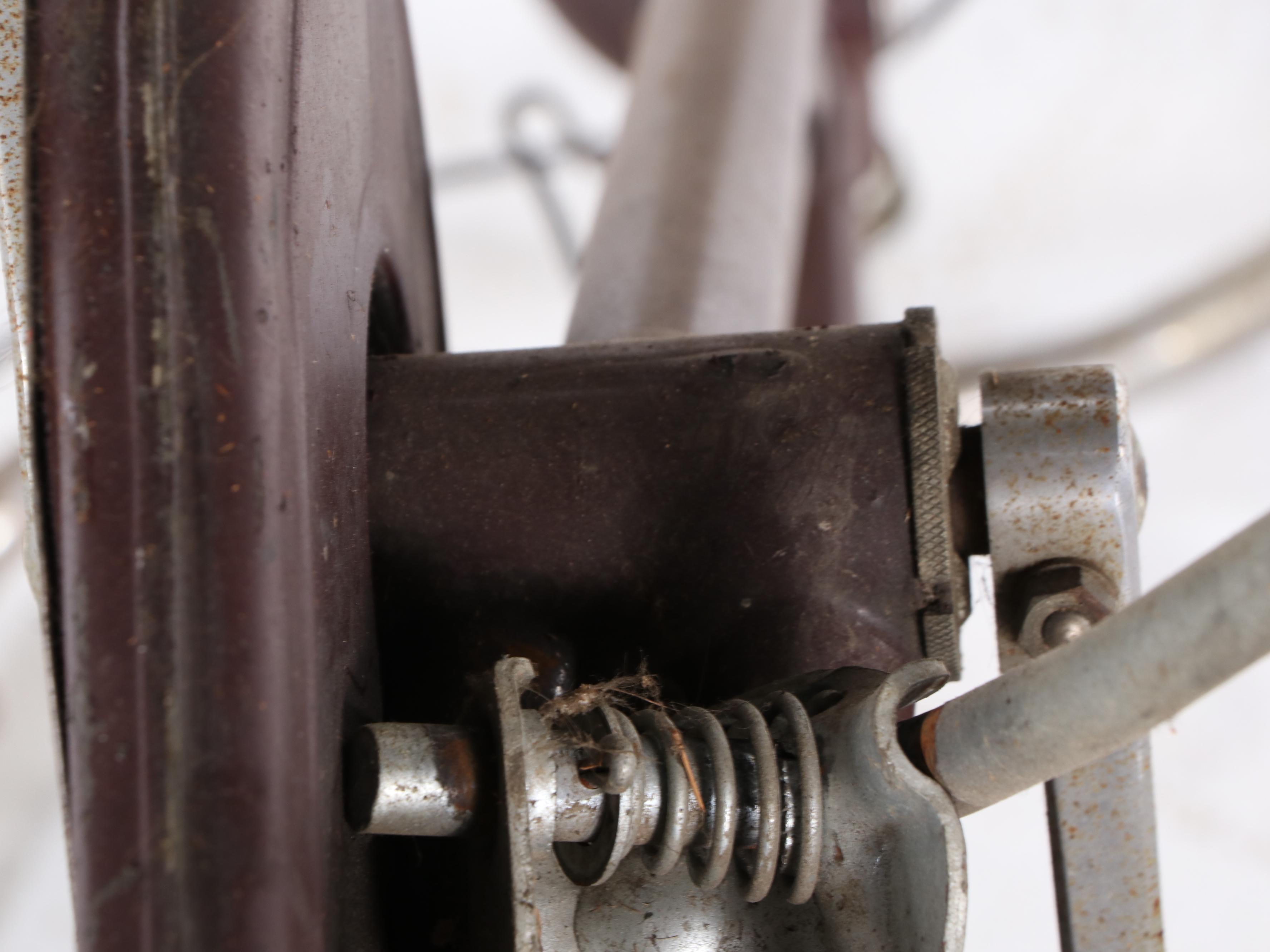 English Rudge Whitworth Cruiser Bicycle in Maroon with Headlamp and Brooks Seat
