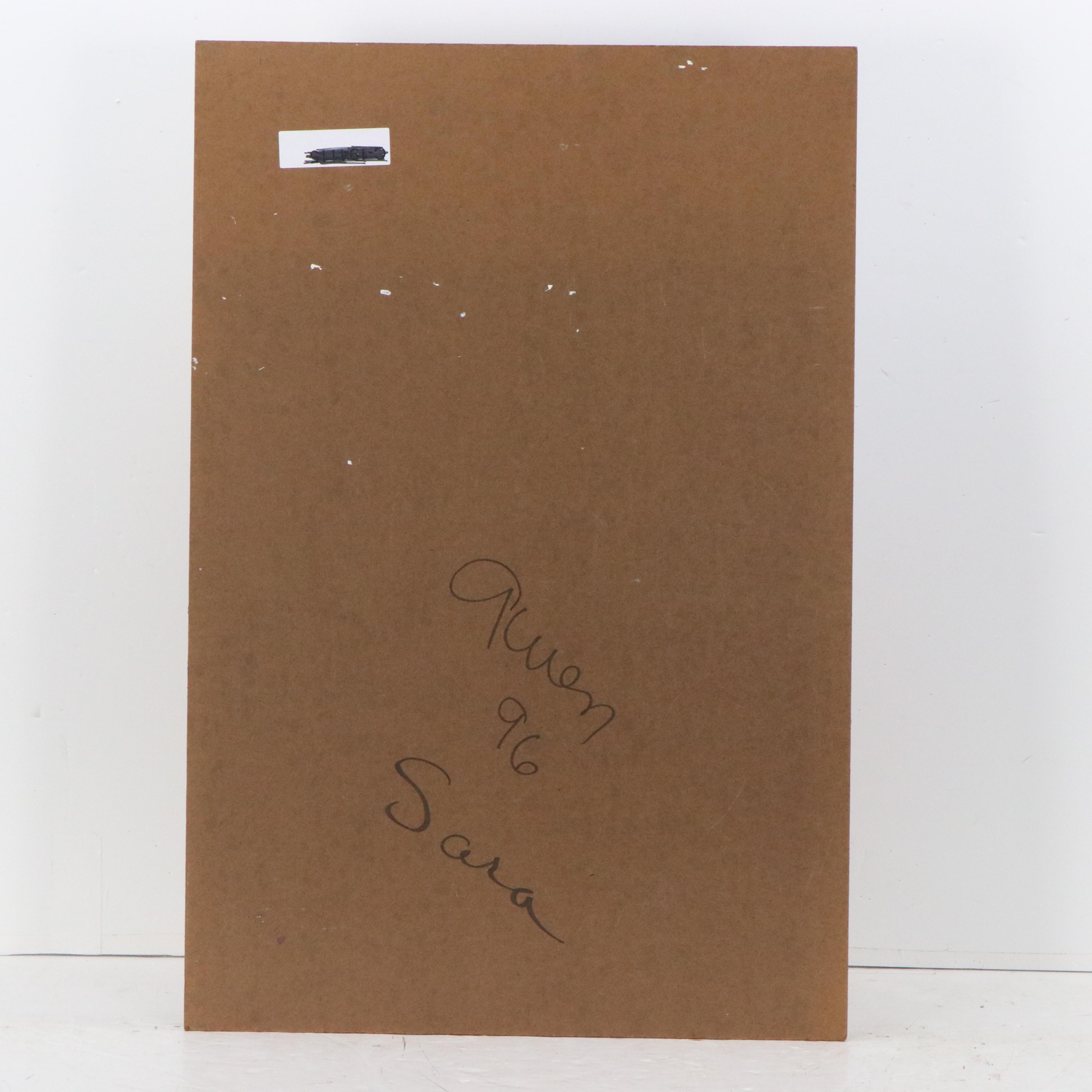 Gwen Doppler Portrait Acrylic Painting of Seated Woman, 1996