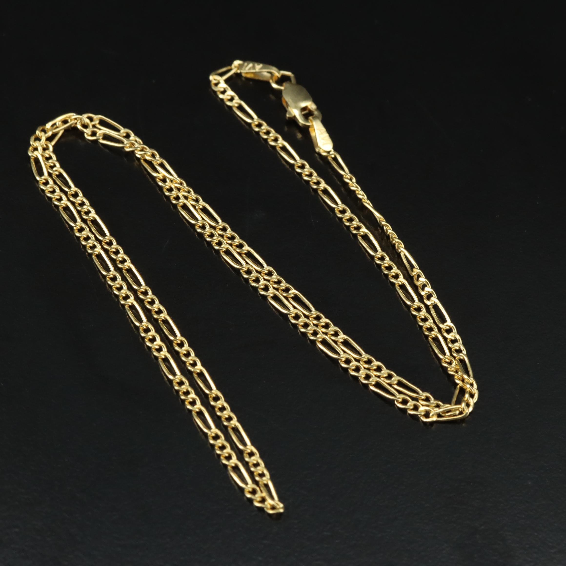 14K Figaro Chain Necklace