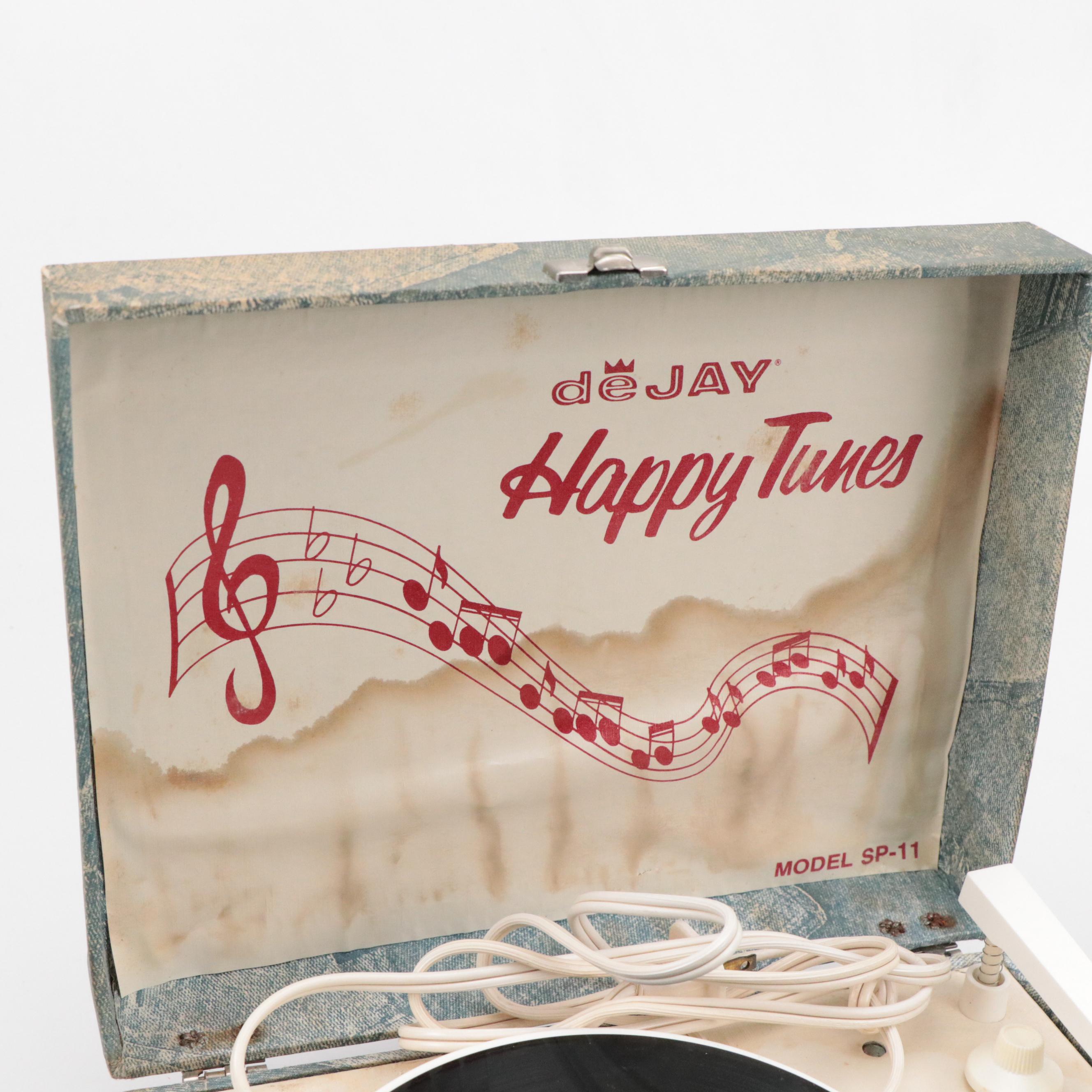 Vinyl Record Singles with deJay Happy Tunes Record Player