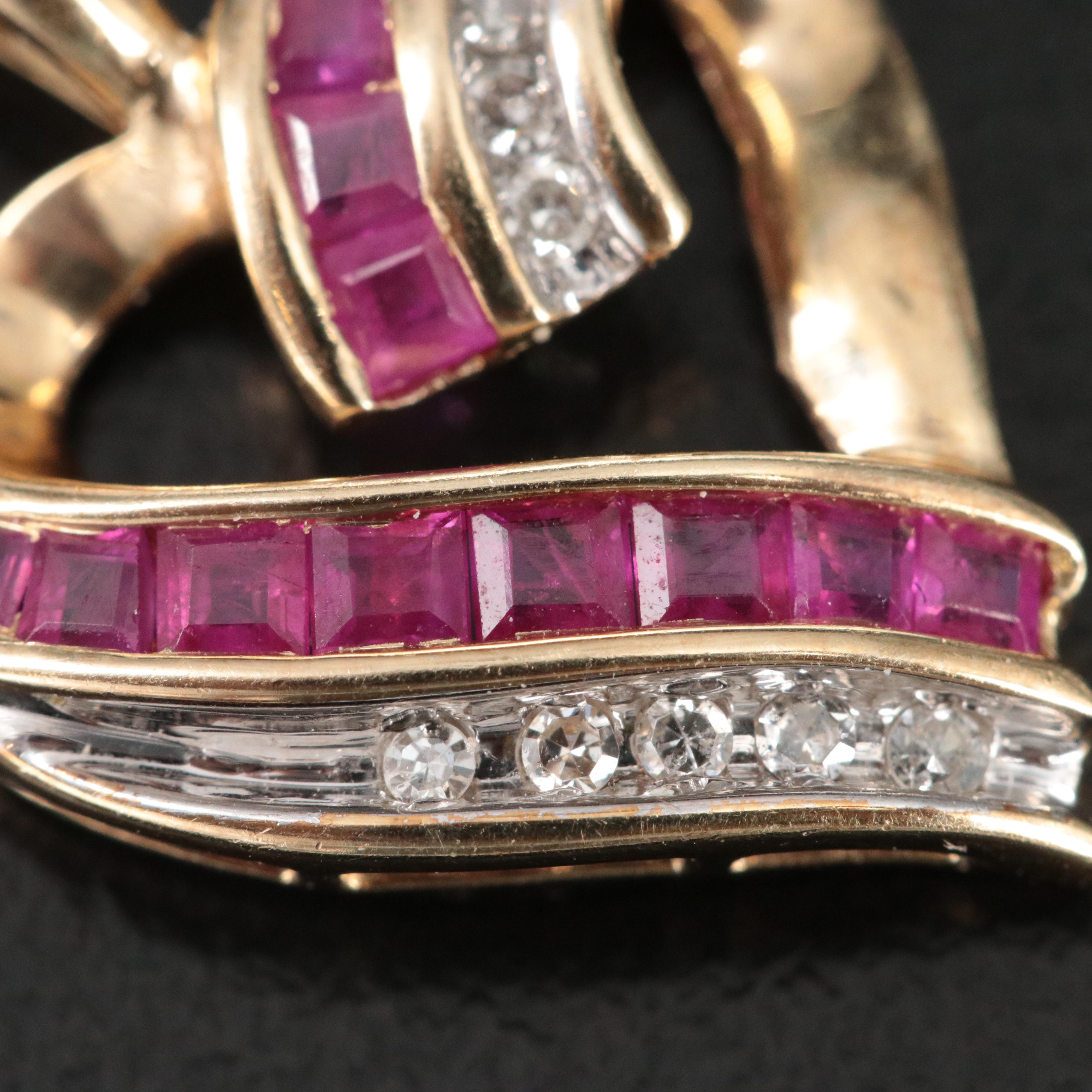 10K Ruby and Diamond Heart Pendant