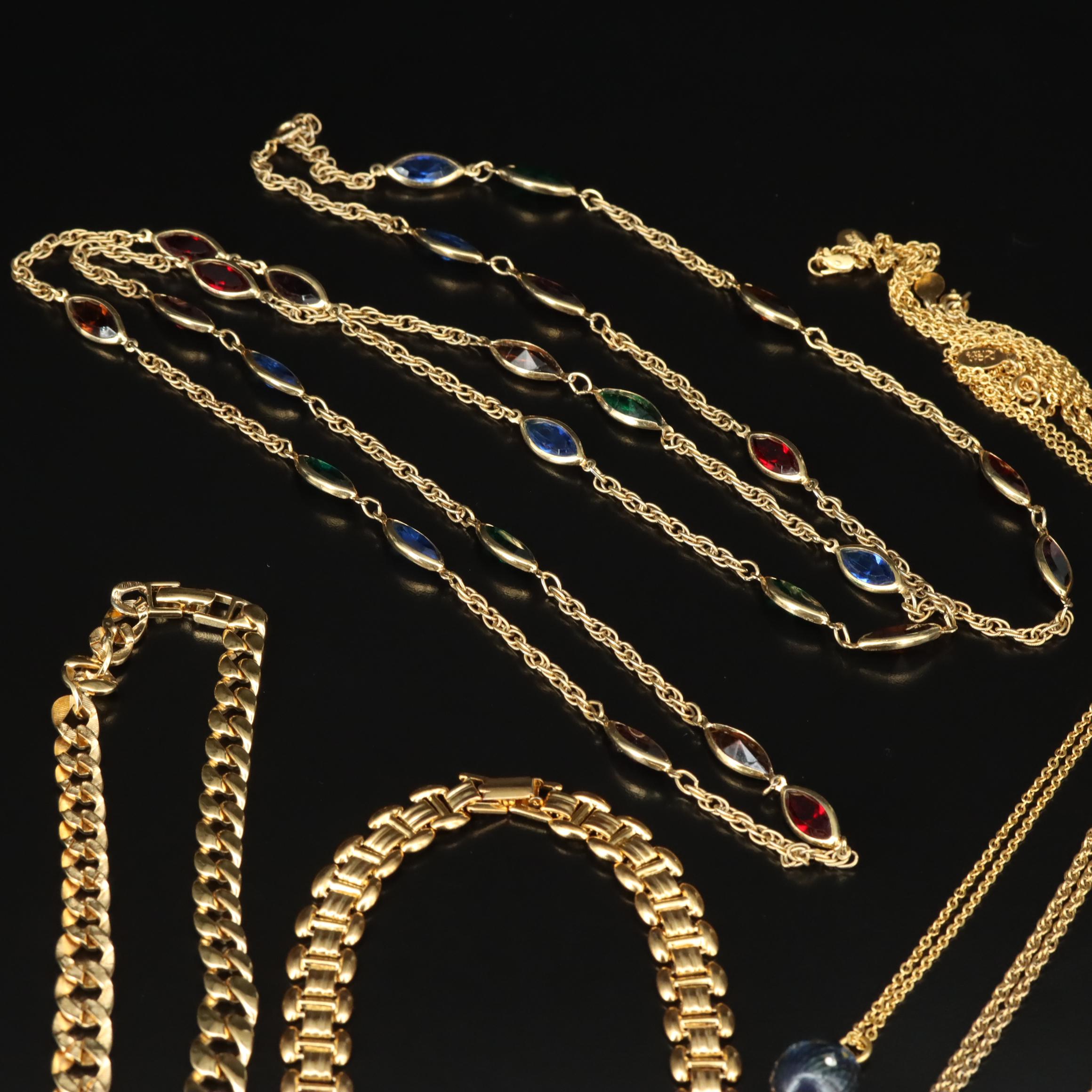 Necklace Collection Featuring Joan Rivers Egg Pendants, Faux Pearl and Glass