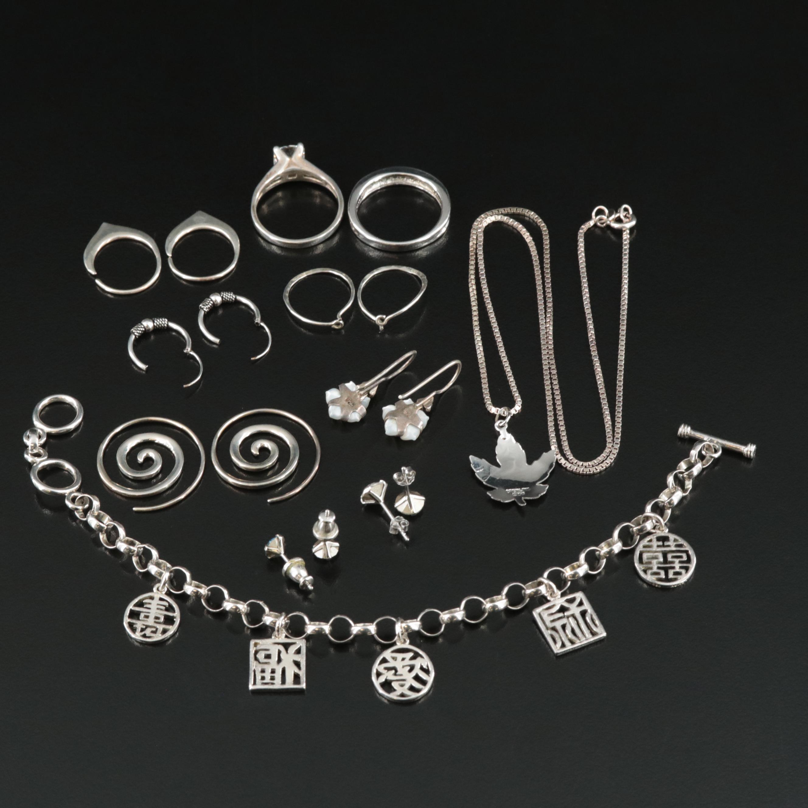 Sterling Jewelry Collection Featuring Lenox Chinese Good Fortune Charm Bracelet