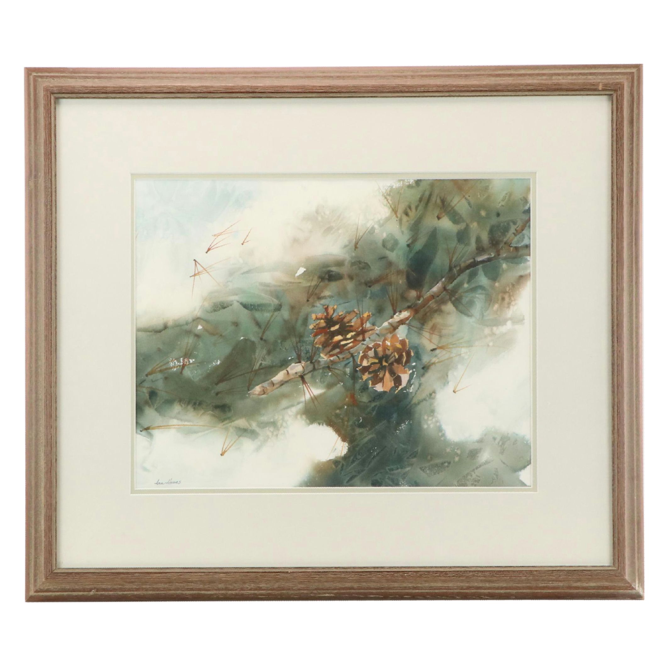 Ann Howes Pine Branch Watercolor Painting