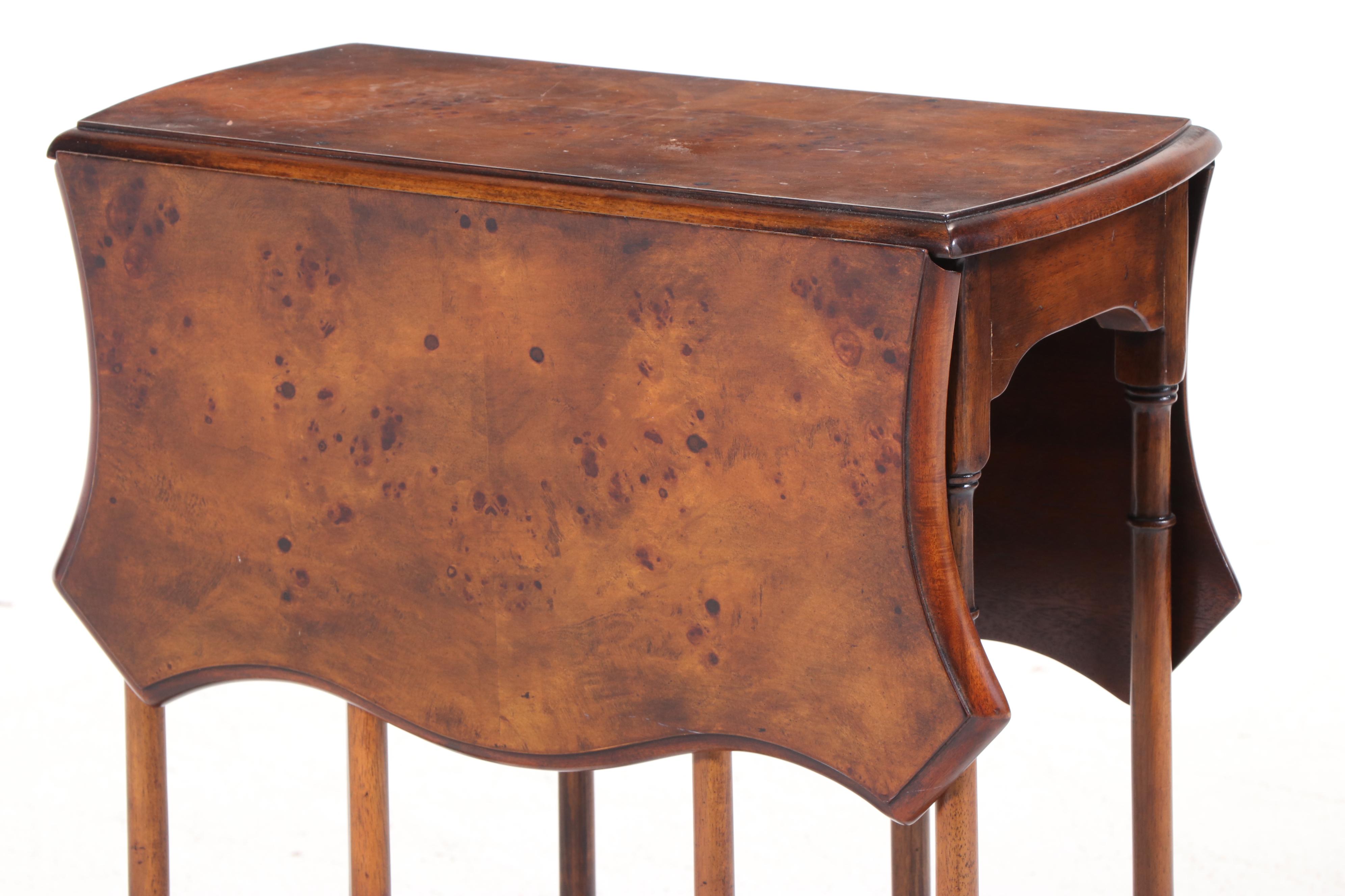 George III Style Mahogany and Burlwood Spider-Leg Table