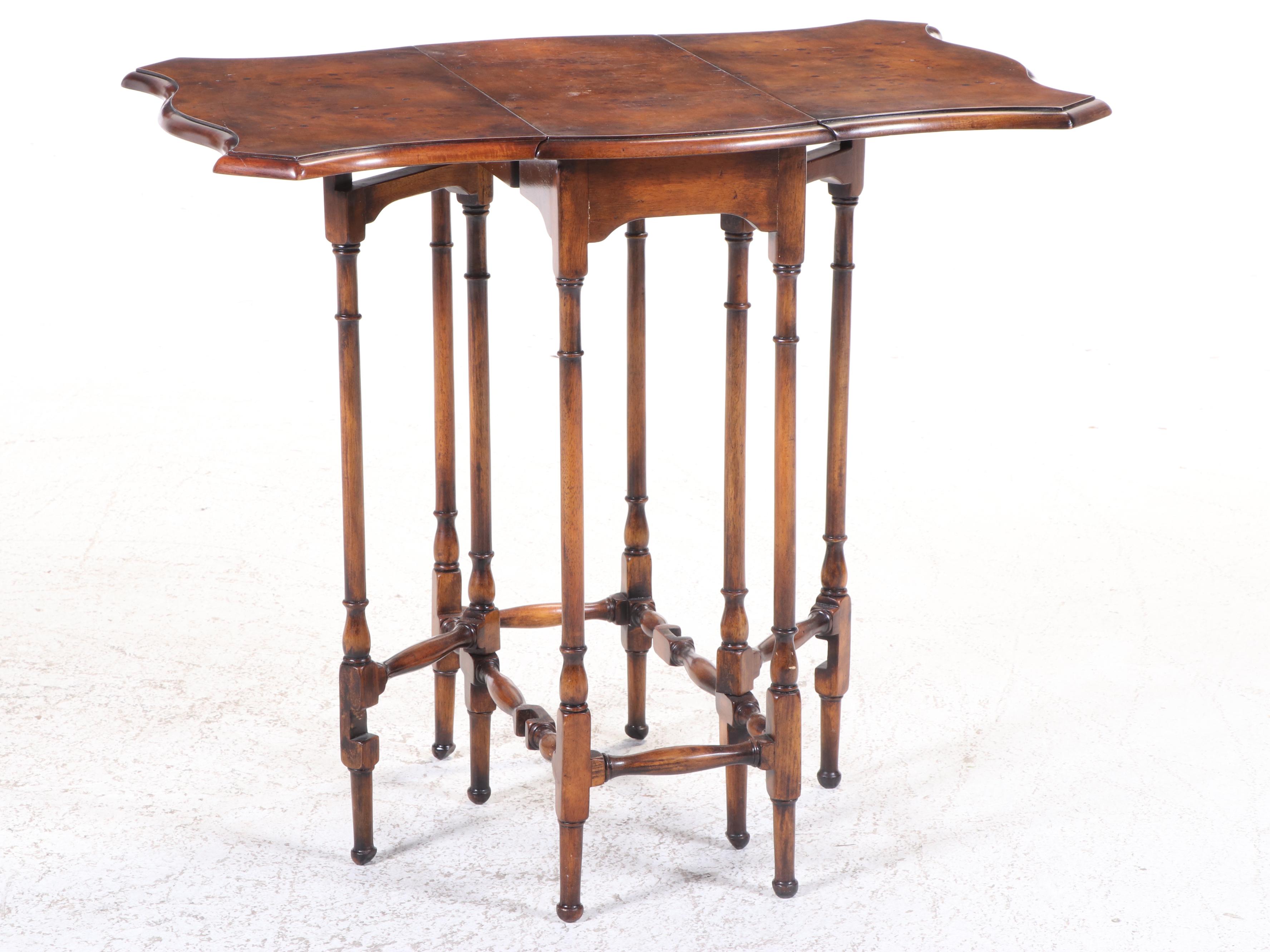 George III Style Mahogany and Burlwood Spider-Leg Table