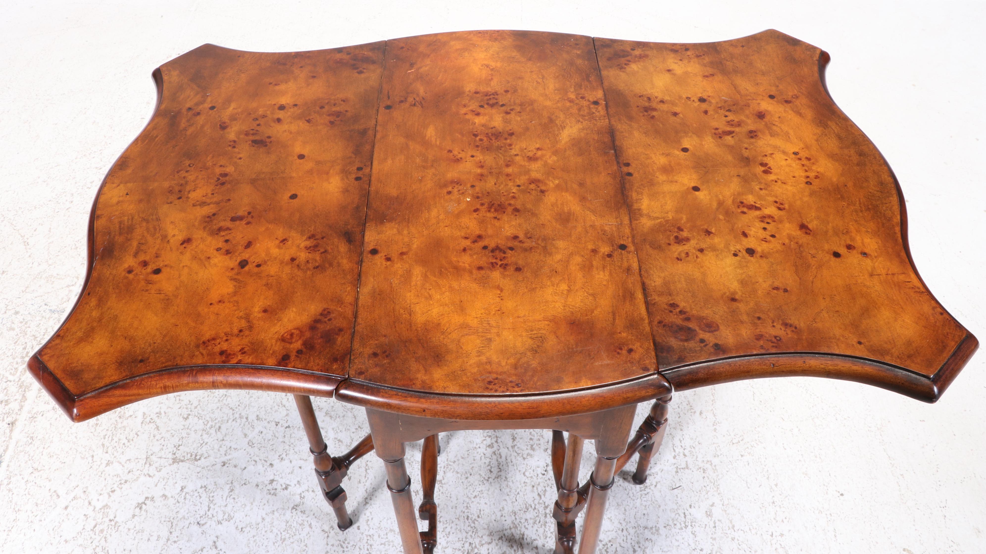 George III Style Mahogany and Burlwood Spider-Leg Table