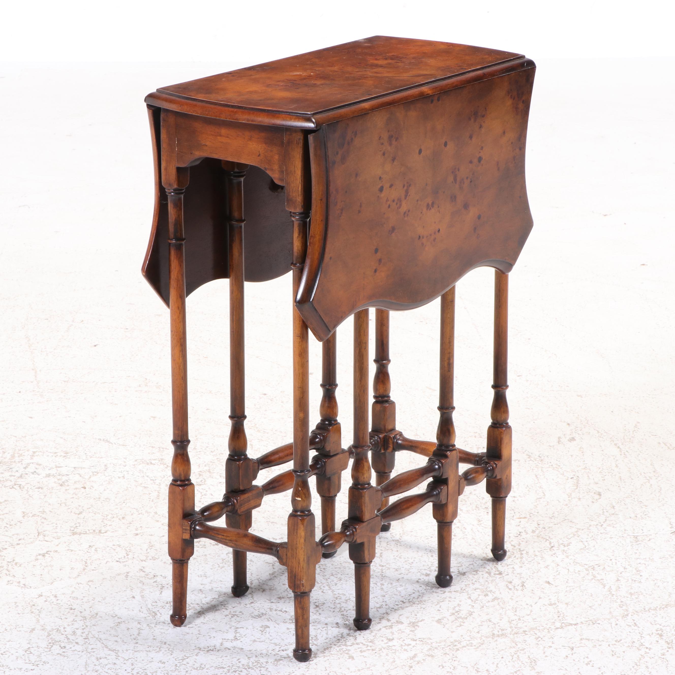 George III Style Mahogany and Burlwood Spider-Leg Table