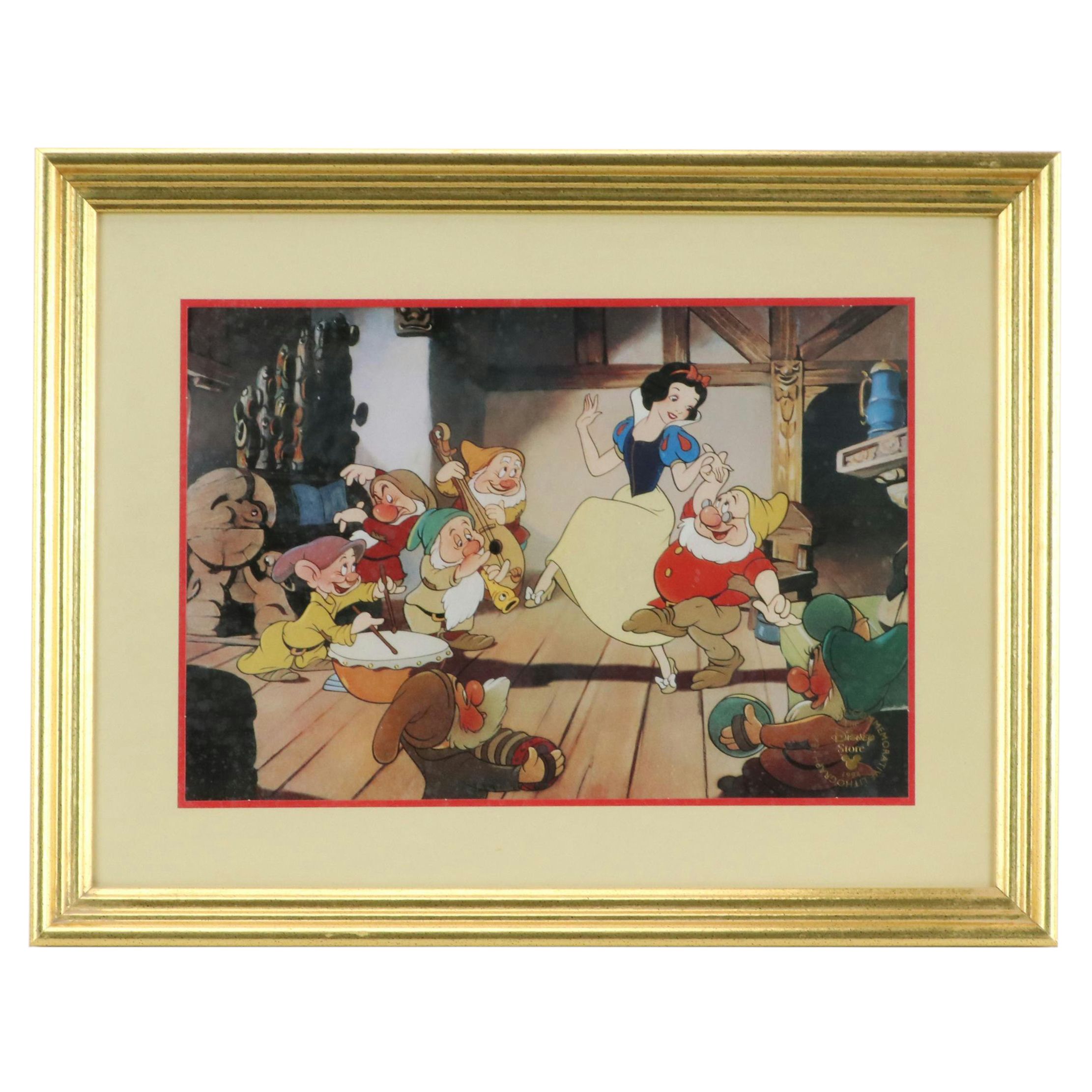Disney Commemorative Offset Lithograph of Snow White and the Seven Dwarfs, 1994