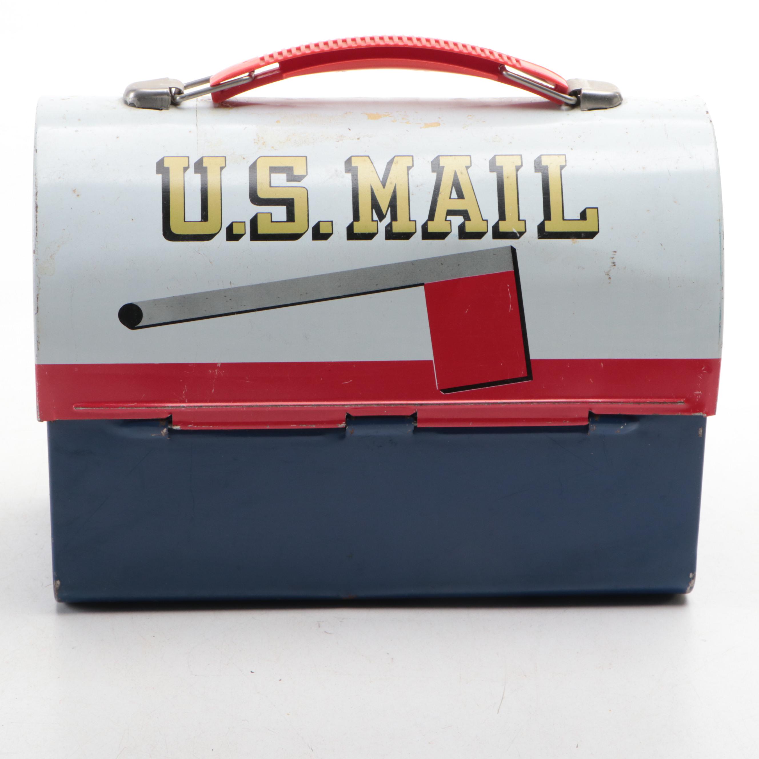 Aladdin Industries U.S. Mail "Mr. Zip" Lunchbox and Thermos, Mid-20th Century