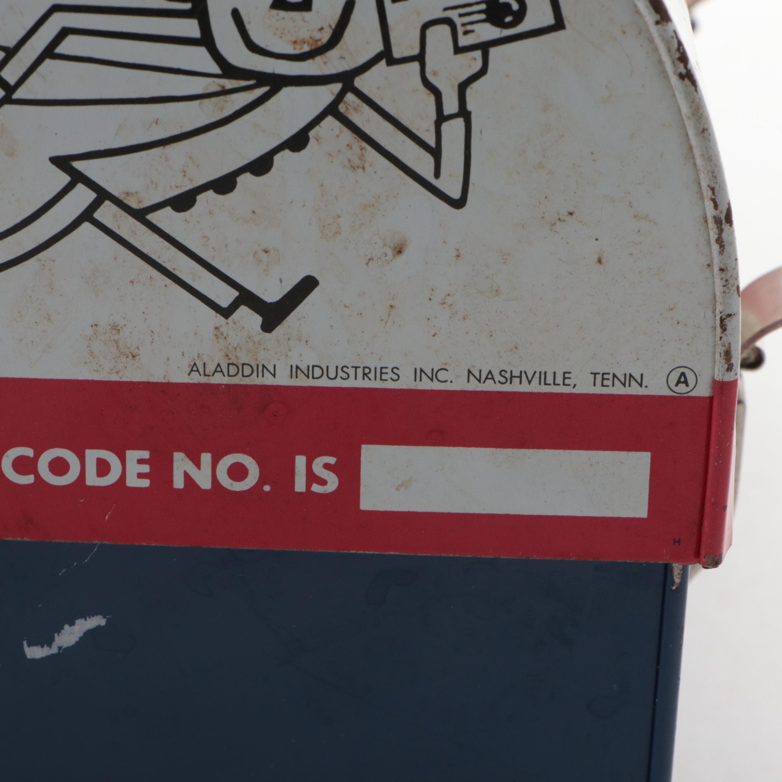 Aladdin Industries U.S. Mail "Mr. Zip" Lunchbox and Thermos, Mid-20th Century