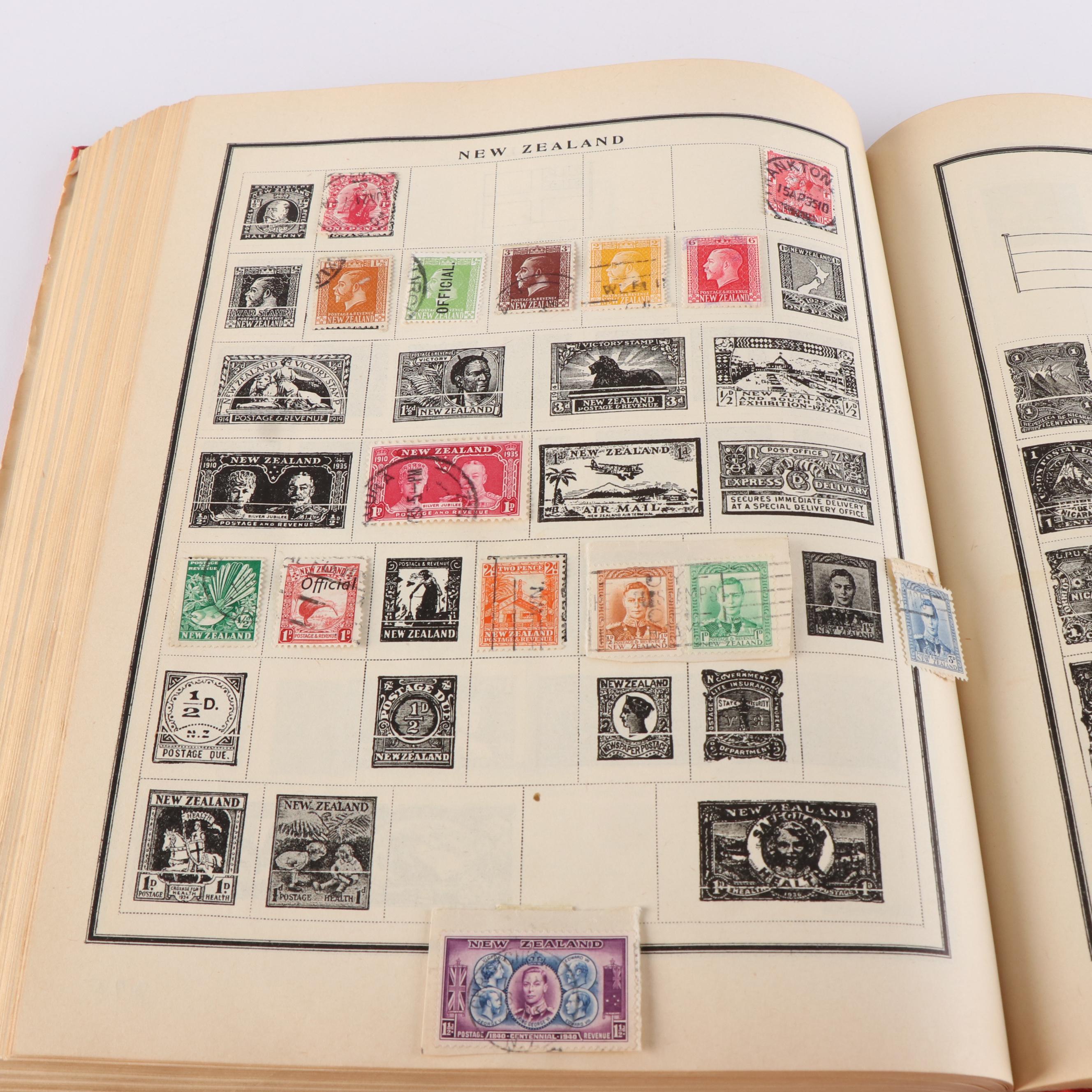 Two Vintage "Modern Postage Stamp Albums"