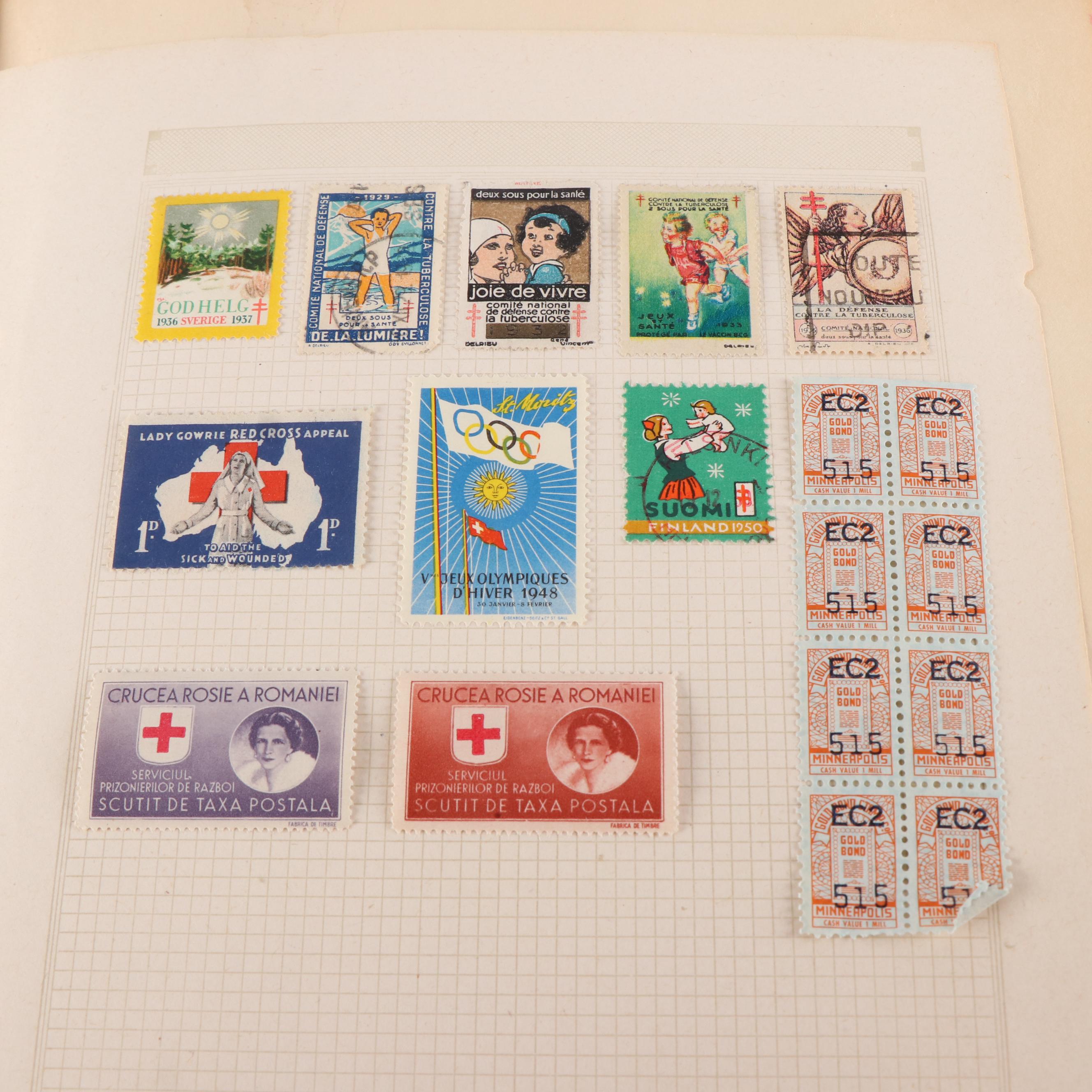 Two Vintage "Modern Postage Stamp Albums"