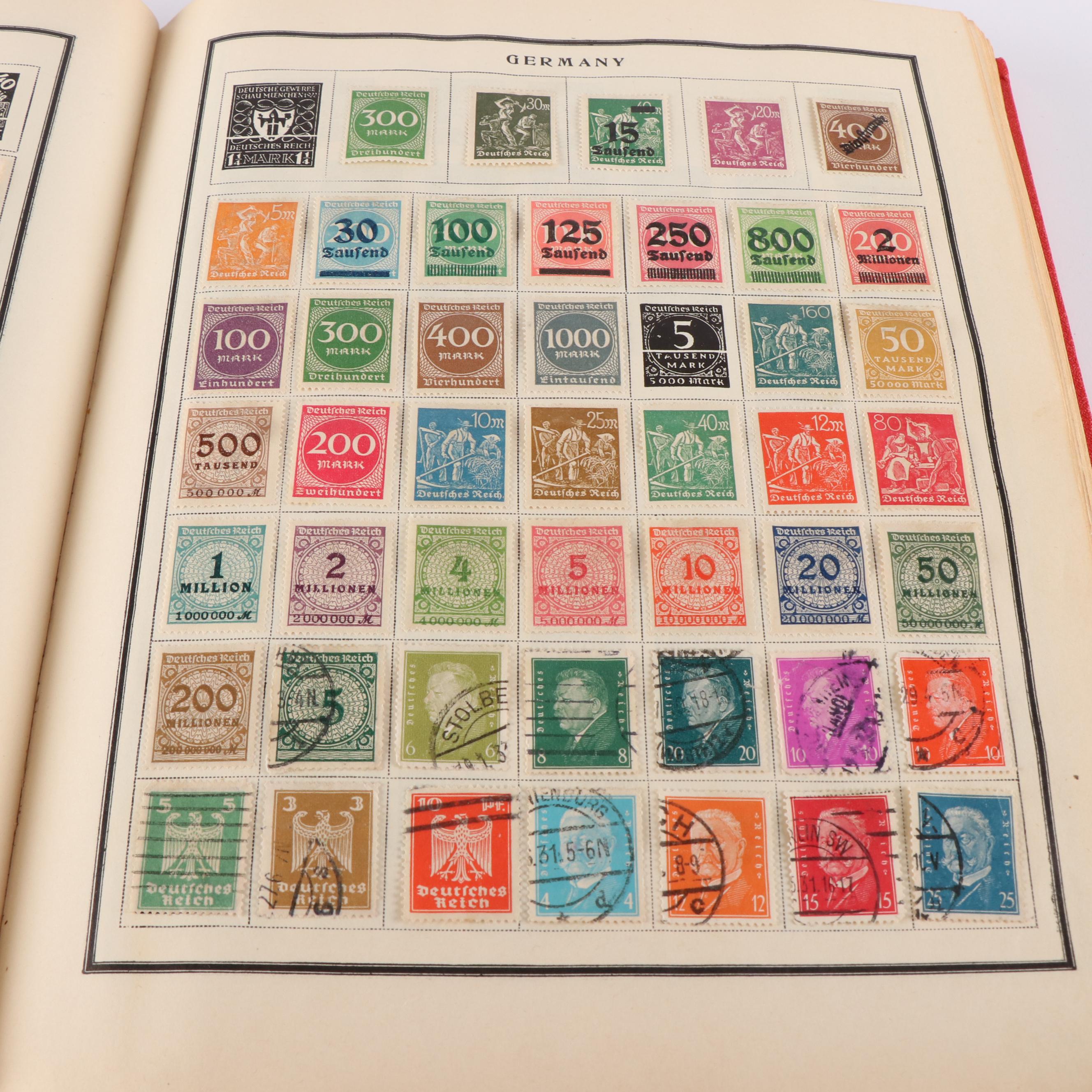 Two Vintage "Modern Postage Stamp Albums"