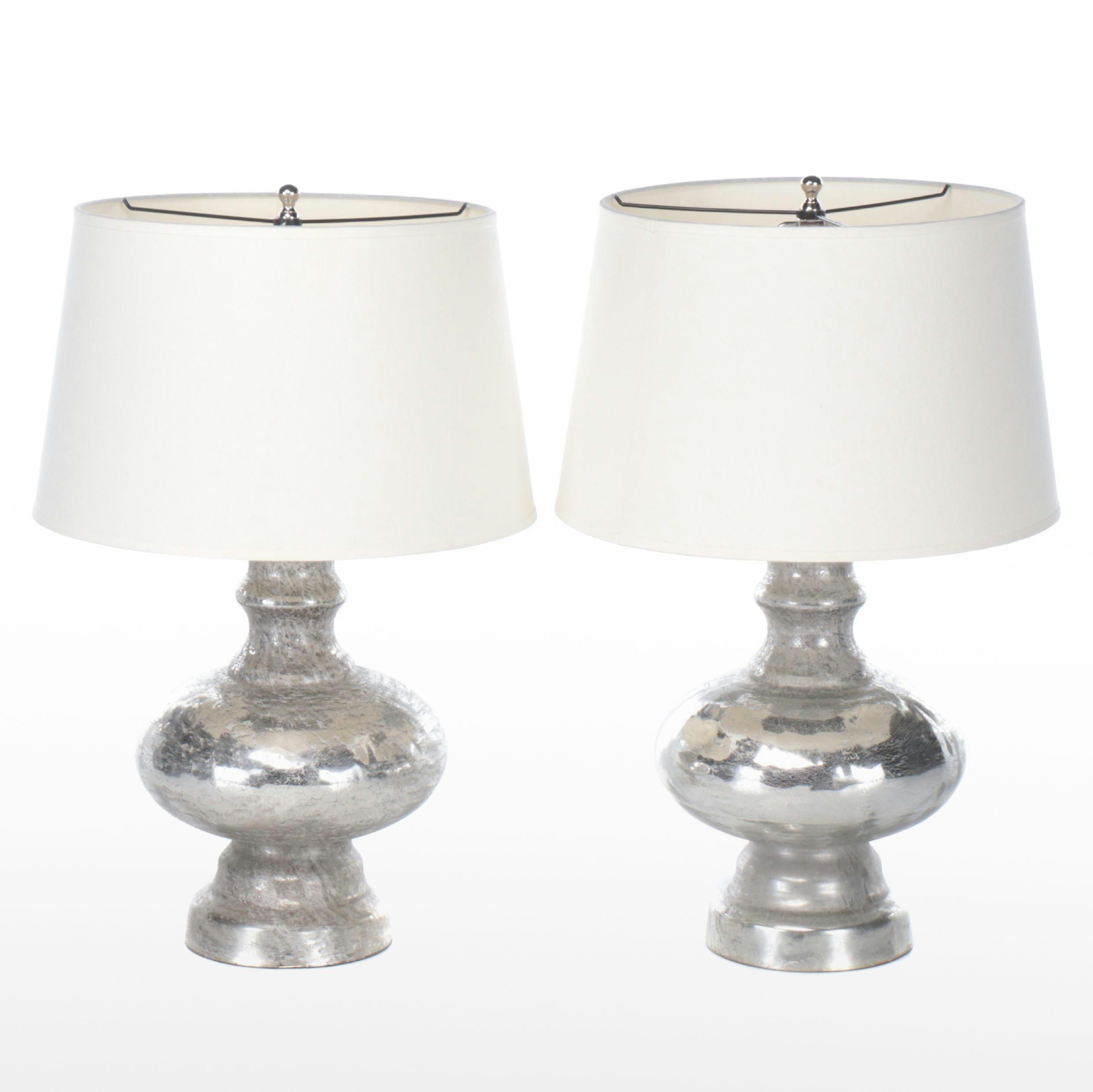 Pottery Barn Mercury Glass Table Lamp Pair