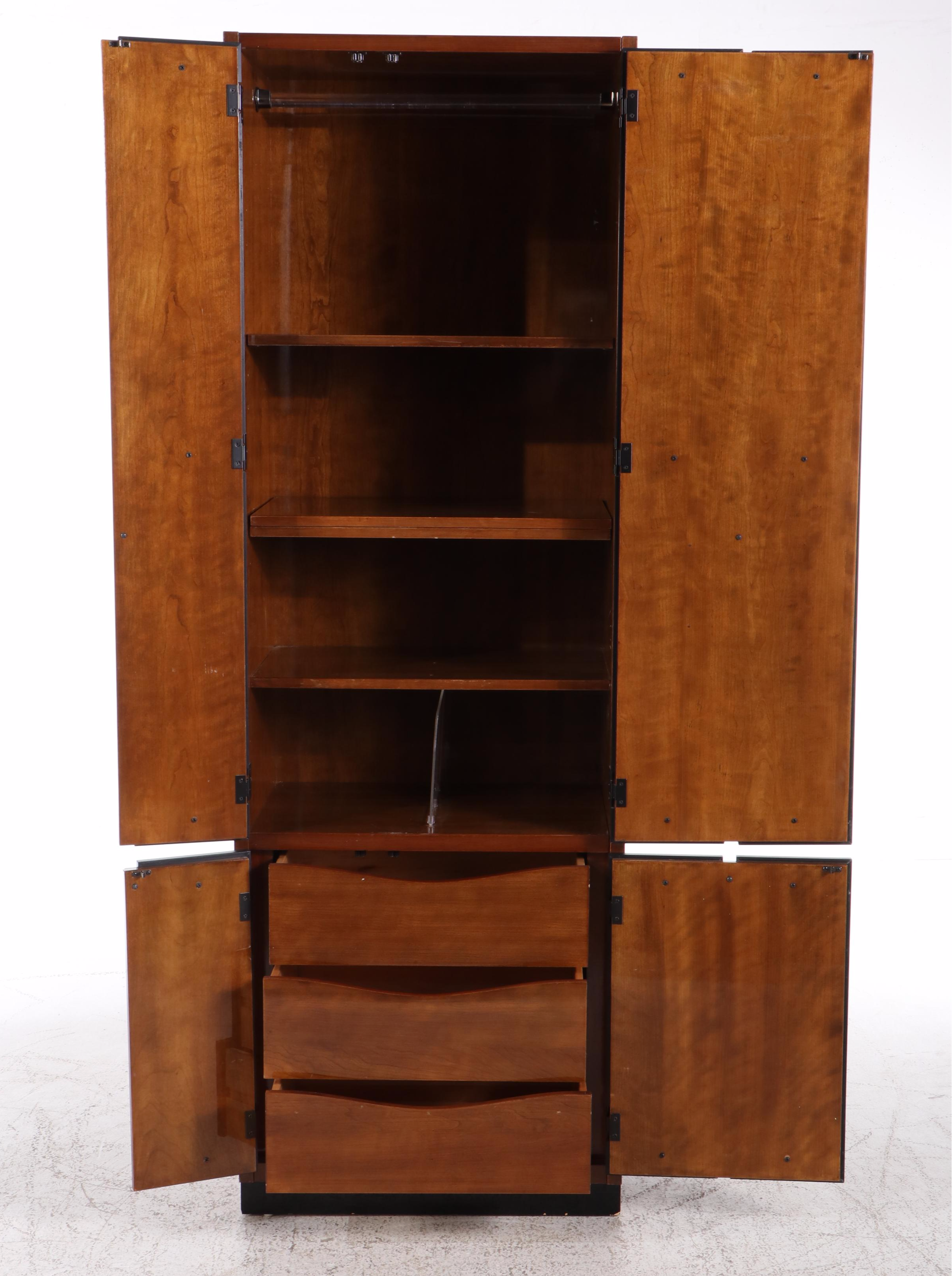 Henredon "Circa 1990" Cherrywood and Ebonized Wardrobe, Late 20th Century