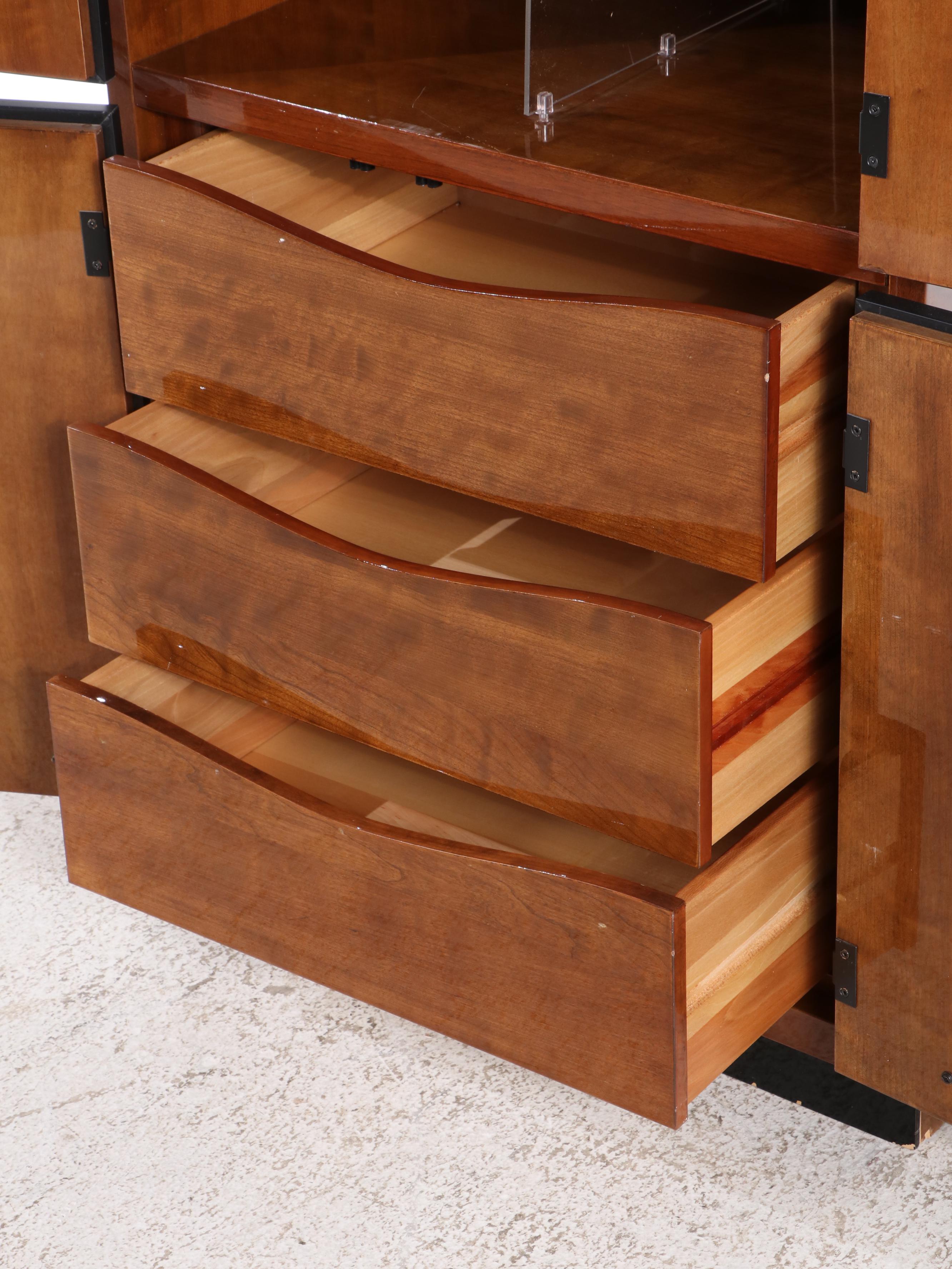 Henredon "Circa 1990" Cherrywood and Ebonized Wardrobe, Late 20th Century