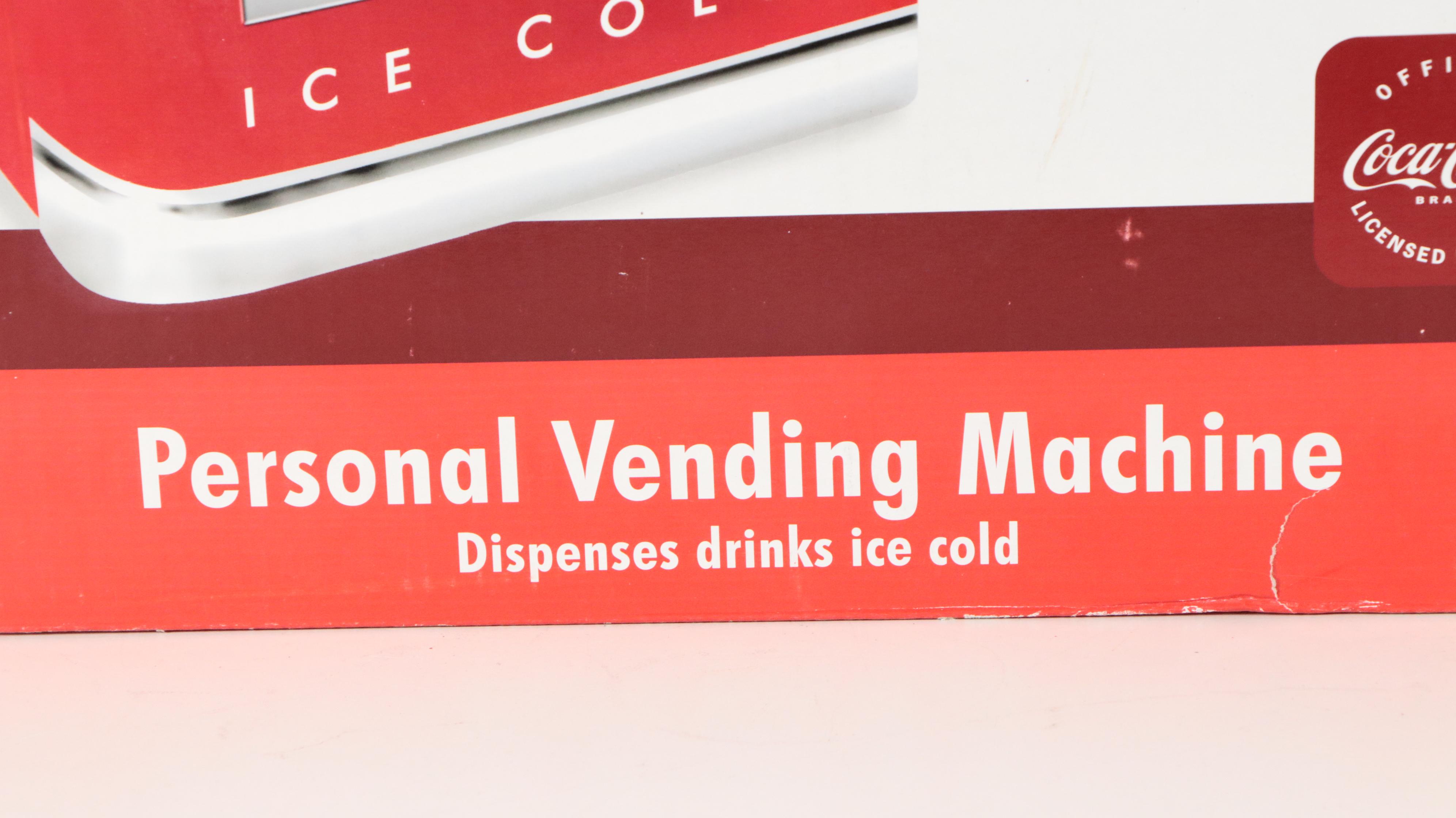 CocaCola Personal Vending Machine, Bucket and Wall Hook Everything