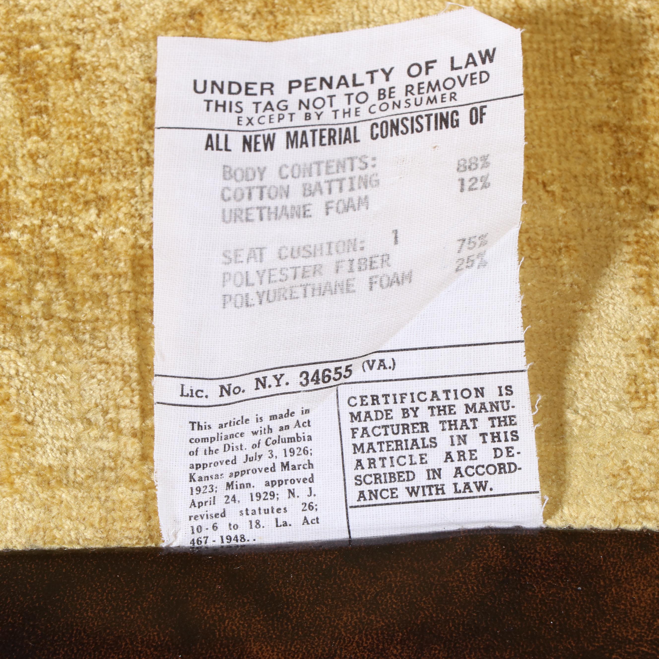 Montgomery Furniture Co. Queen Anne Style Brown Leather Wingback Armchair