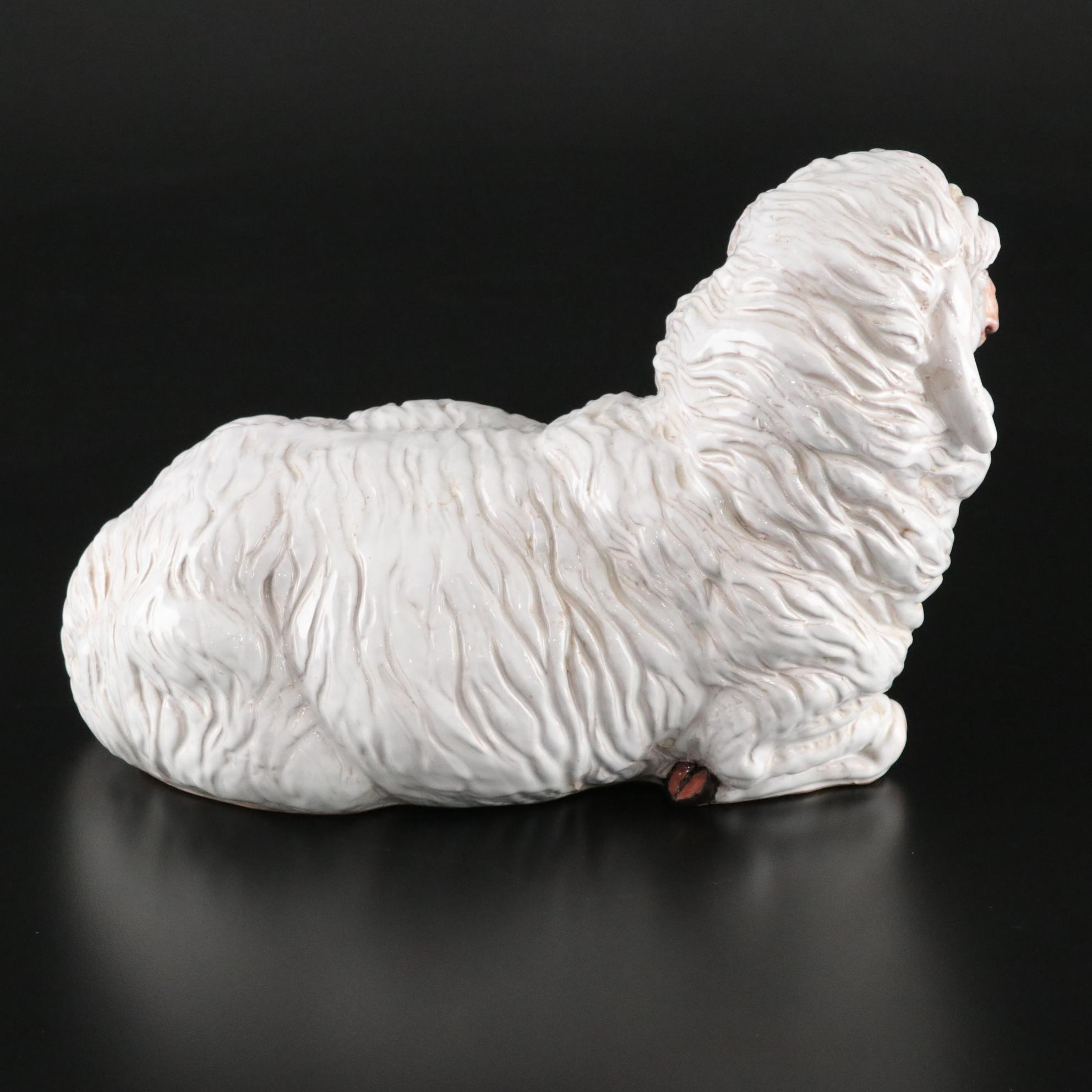 Italian Ceramic Lamb Sculpture