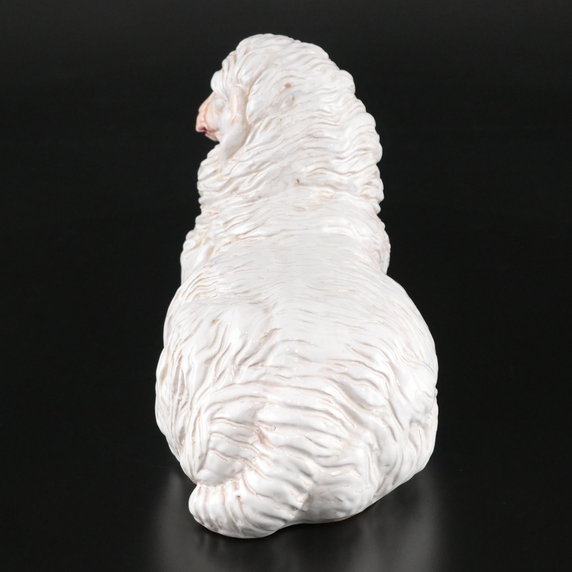 Italian Ceramic Lamb Sculpture