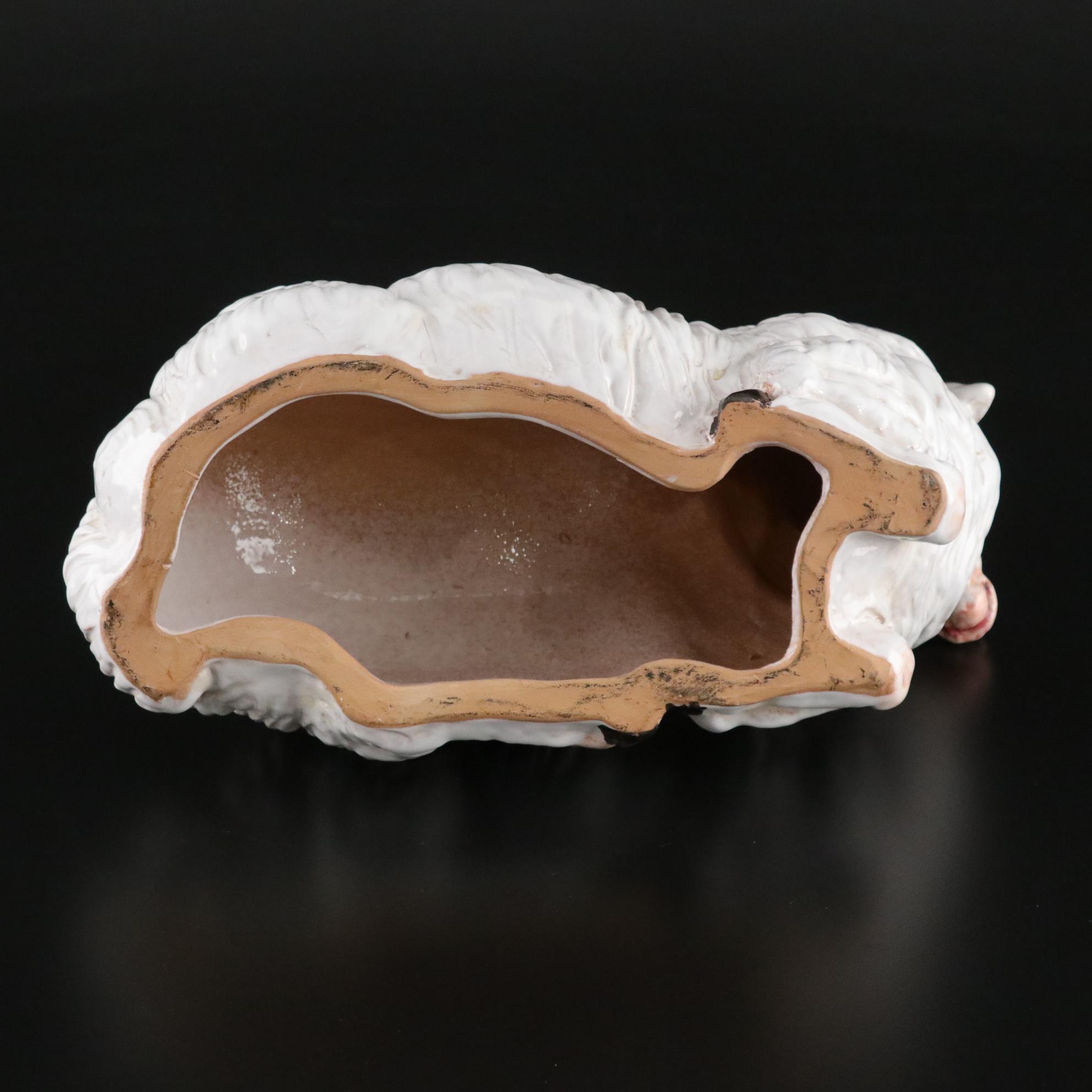 Italian Ceramic Lamb Sculpture