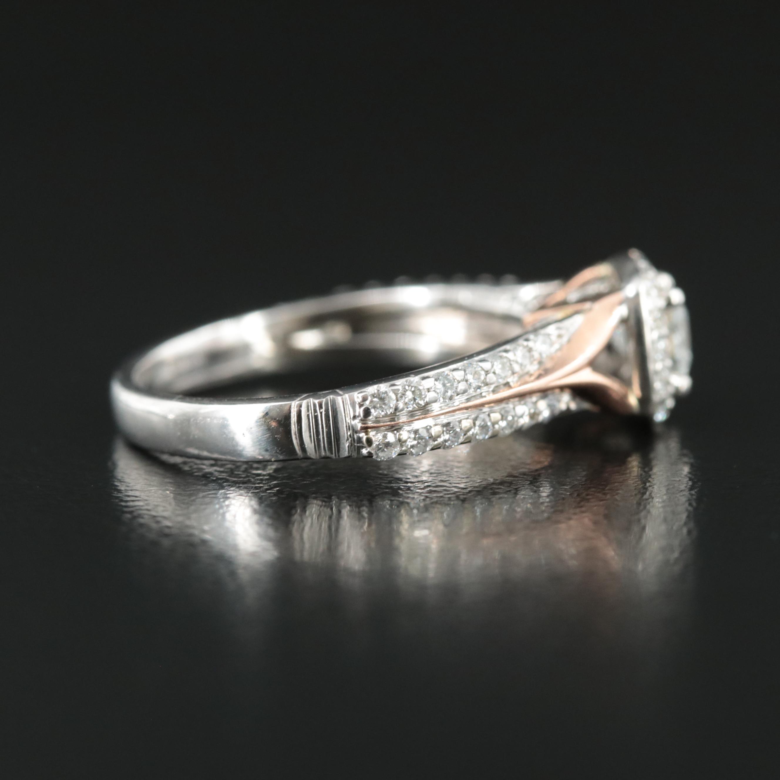 Enchanted Disney "Aurora" 14K 0.75 CTW Diamond Ring with Rose Gold Accent