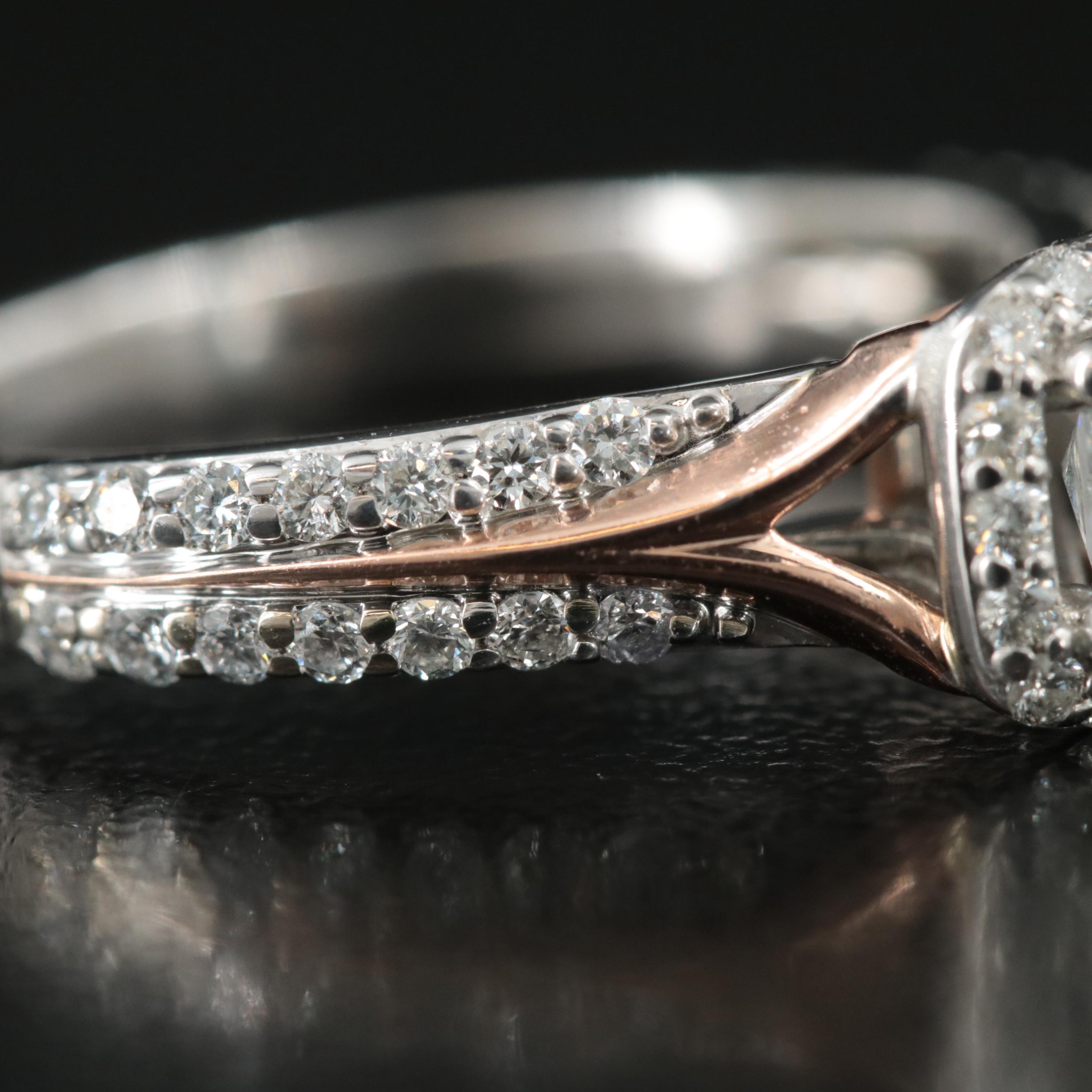 Enchanted Disney "Aurora" 14K 0.75 CTW Diamond Ring with Rose Gold Accent